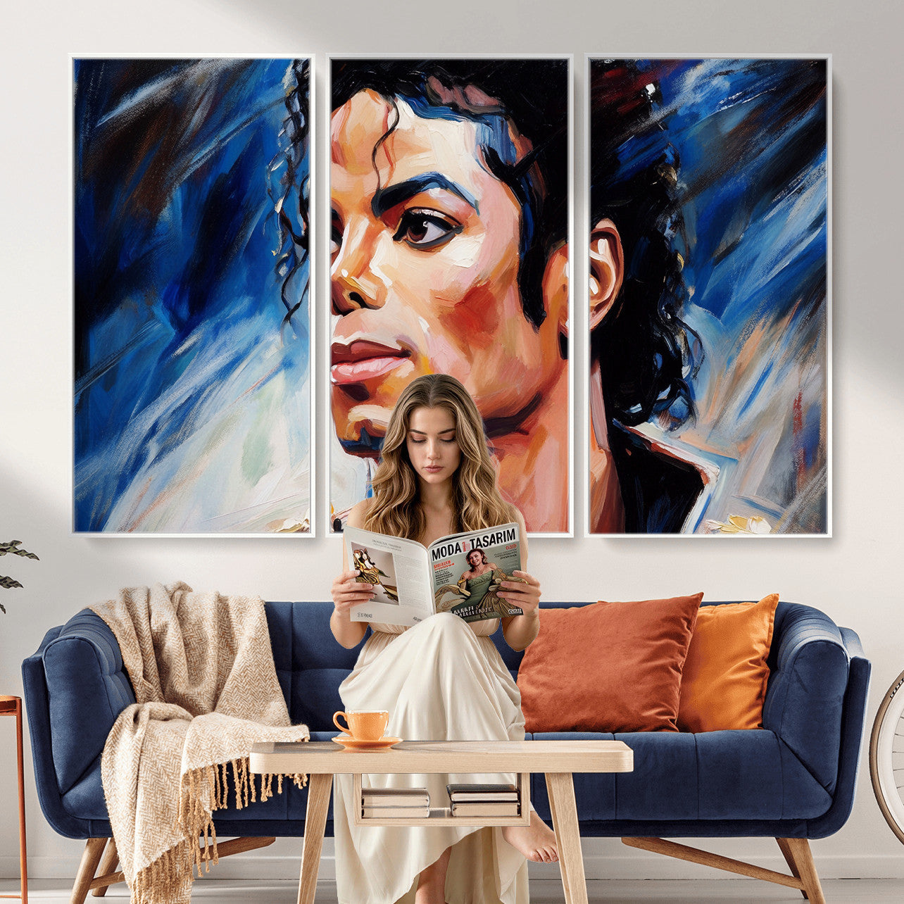 51466481-MGV-CV-36X24 - Abstract Michael Jackson Photo Wall Art Canvas Print