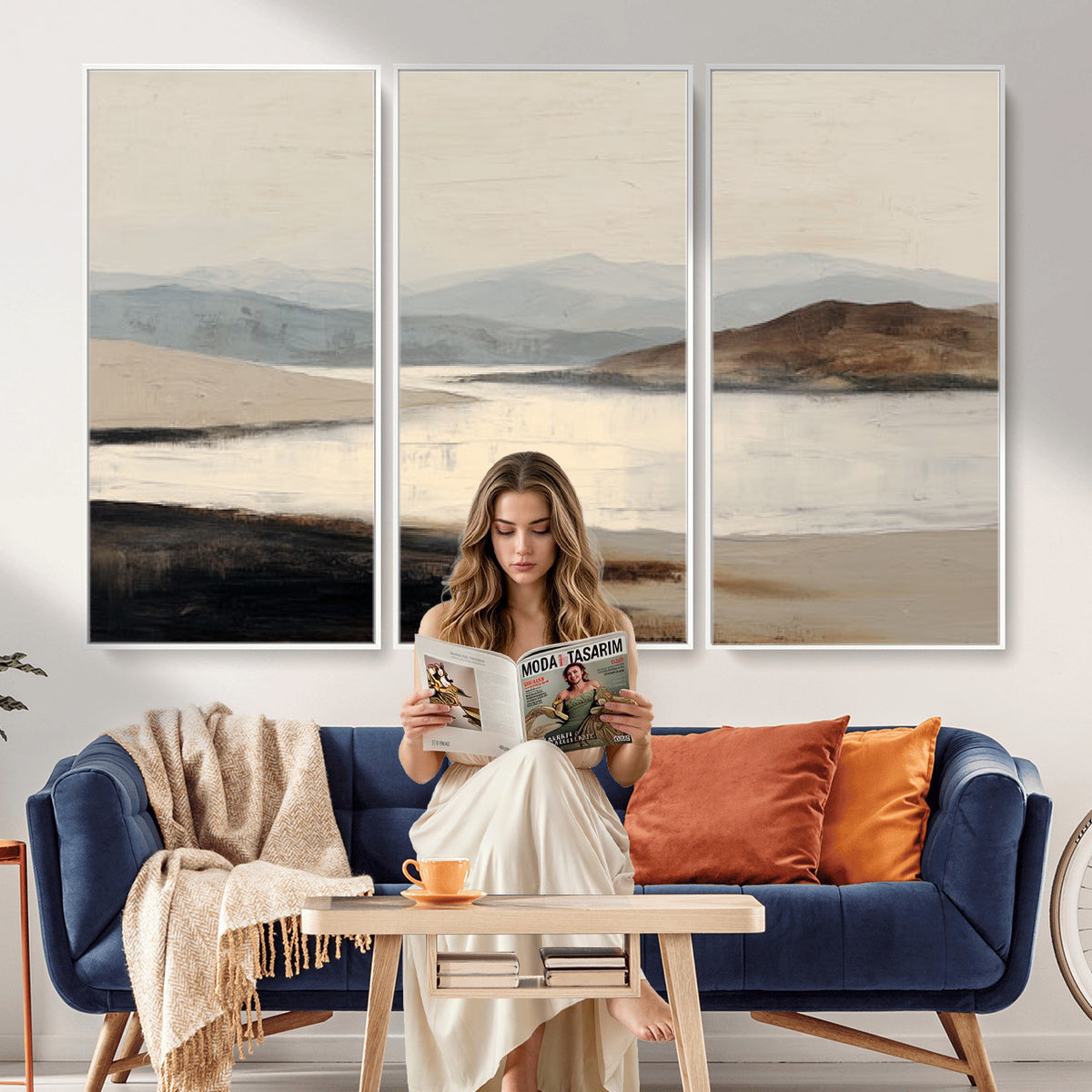 36873679-MGV-CV-36X24 - Modern Abstract Landscape Canvas Wall Art, Minimalist Nature Printing