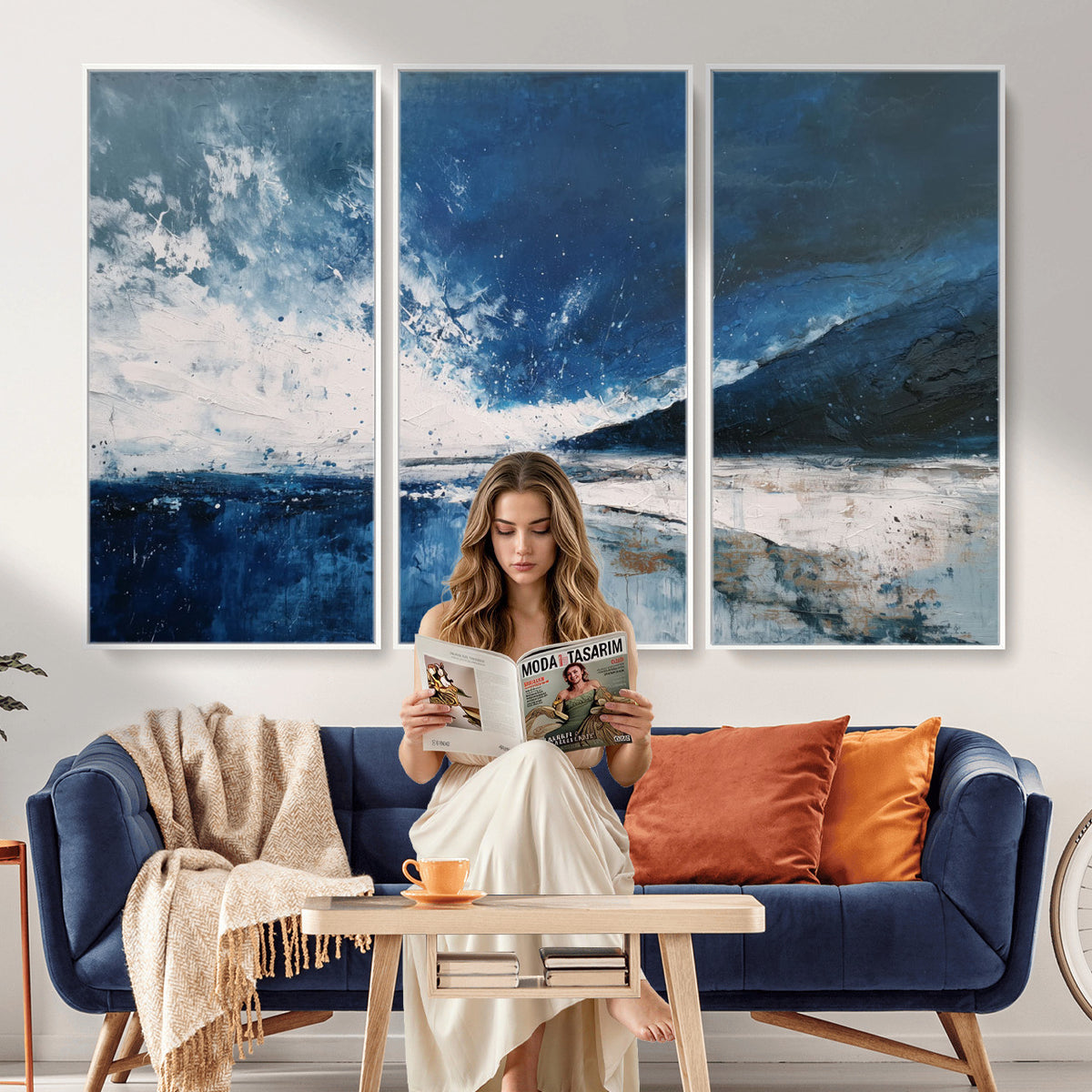 76136620-MGV-CV-36X24 - Extra Large Abstract Wall Art Canvas Print