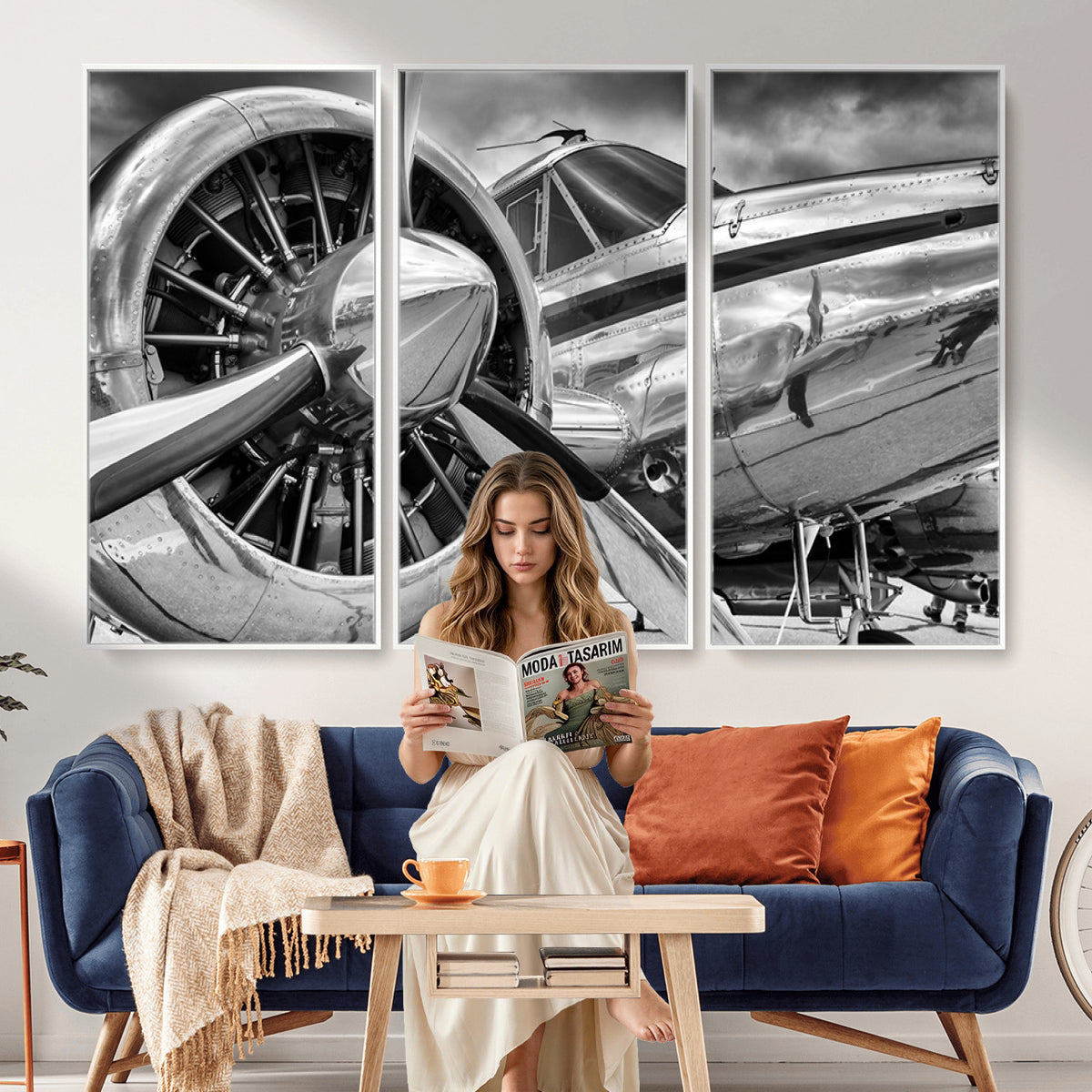 40672-MGV-CV-36X24 - Vintage Antique Airplane Wall Art Canvas Print