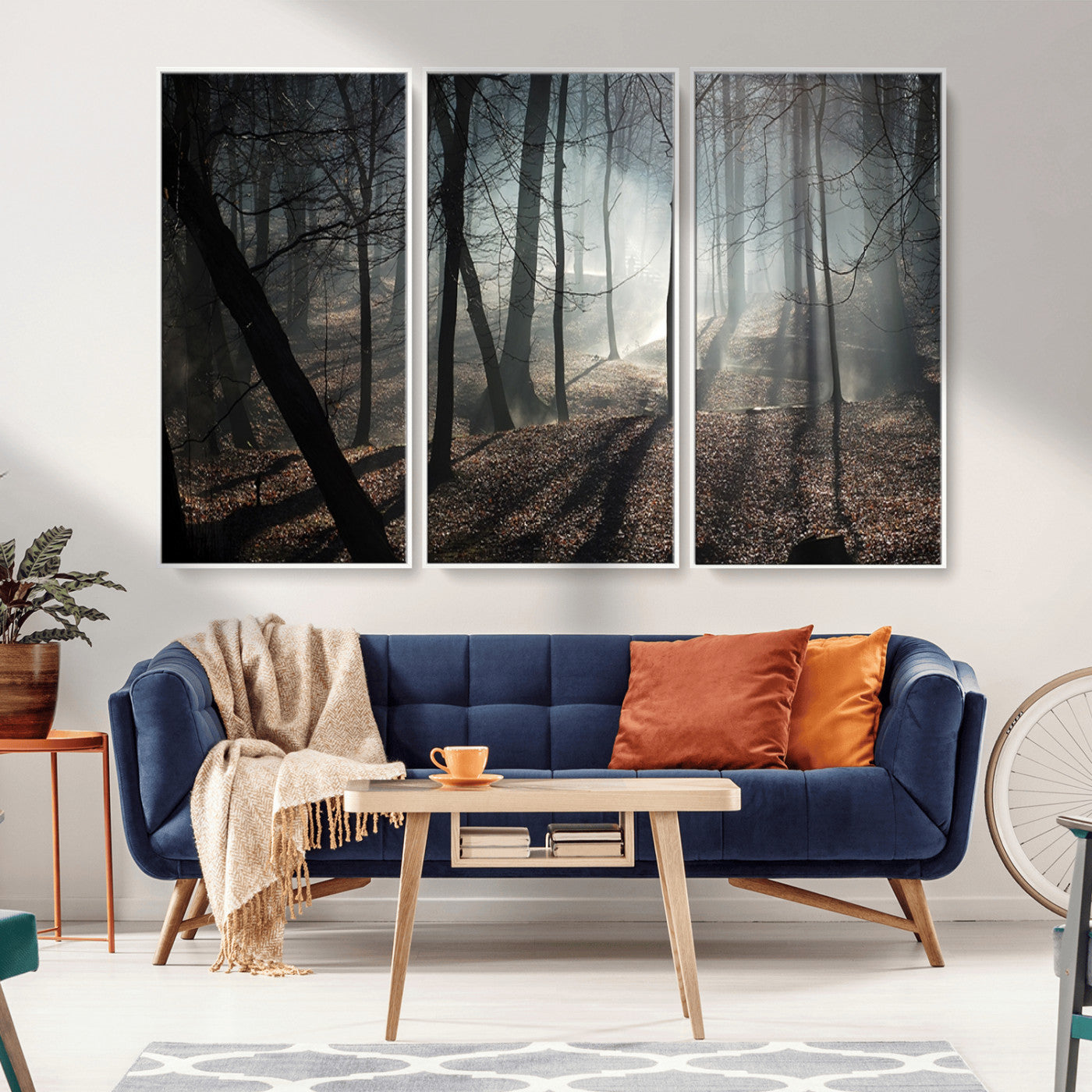 -Dark Family and Tree Wall Art Canvas Print