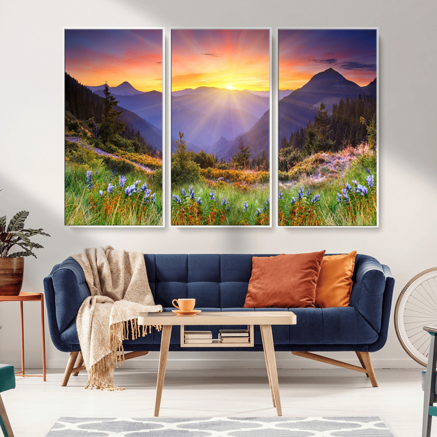 MGV-FC-48X32-3P - Mountain and Spring Wall Art Canvas Print