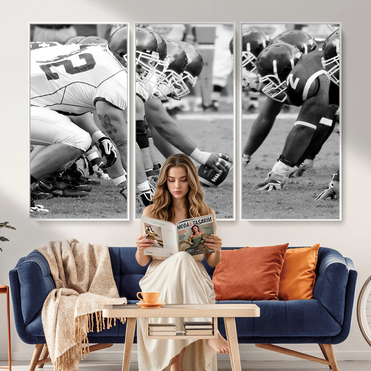 97432-MGV-CV-36X24 - American Football Player Wall Art Canvas Print