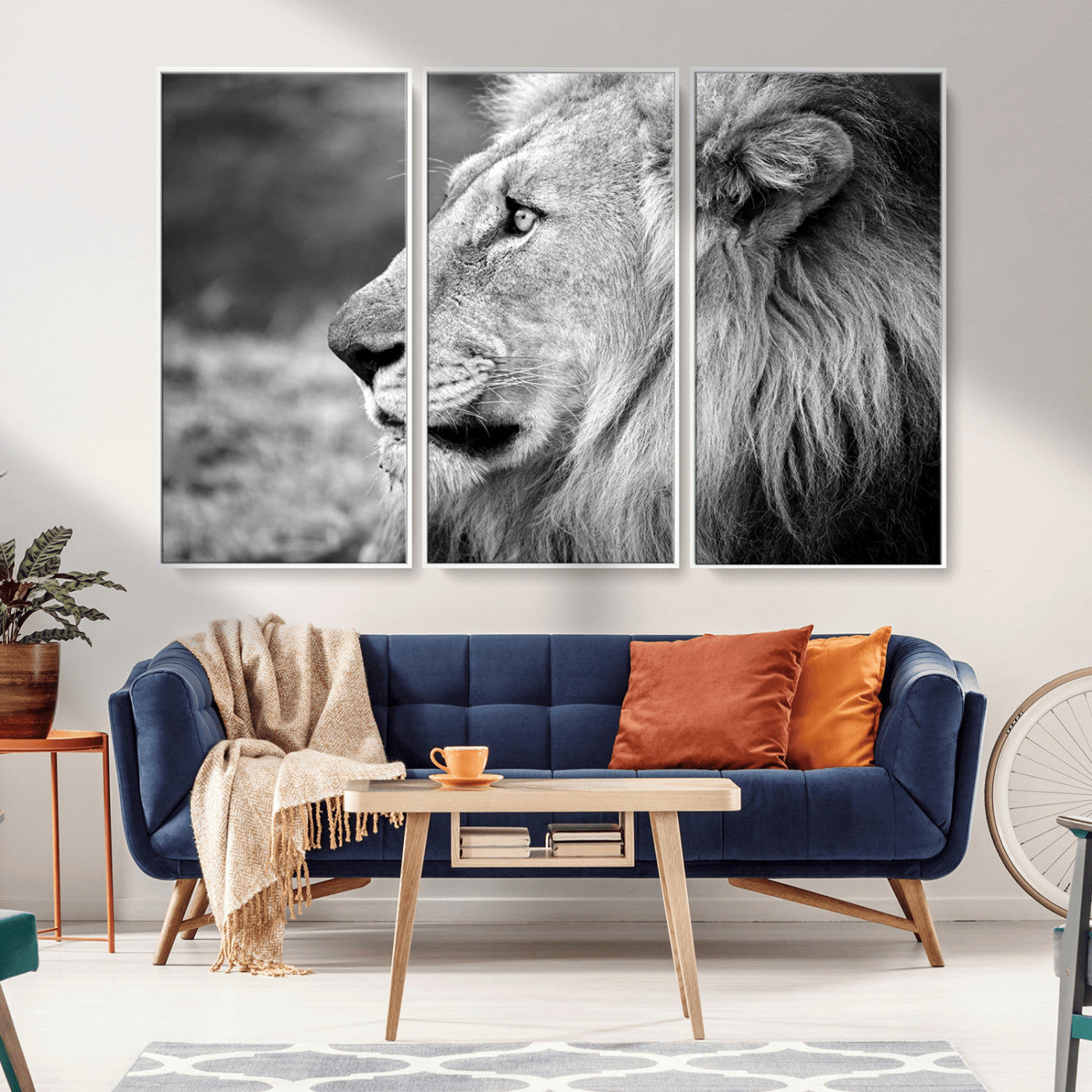 MGV-FC-48X32-3P - African Lion Wall Art Canvas Print