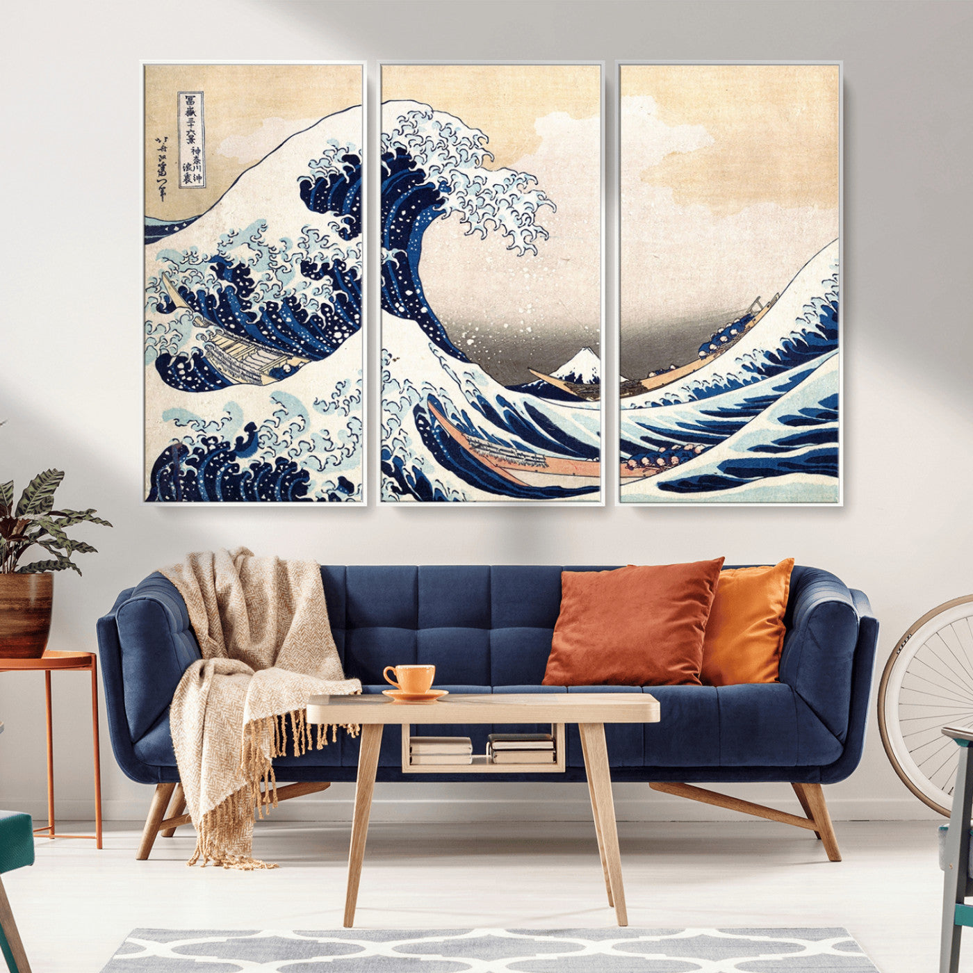 MGV-FC-48X32-3P - Hokusai: The Breaking Wave off Kanagawa Canvas Print