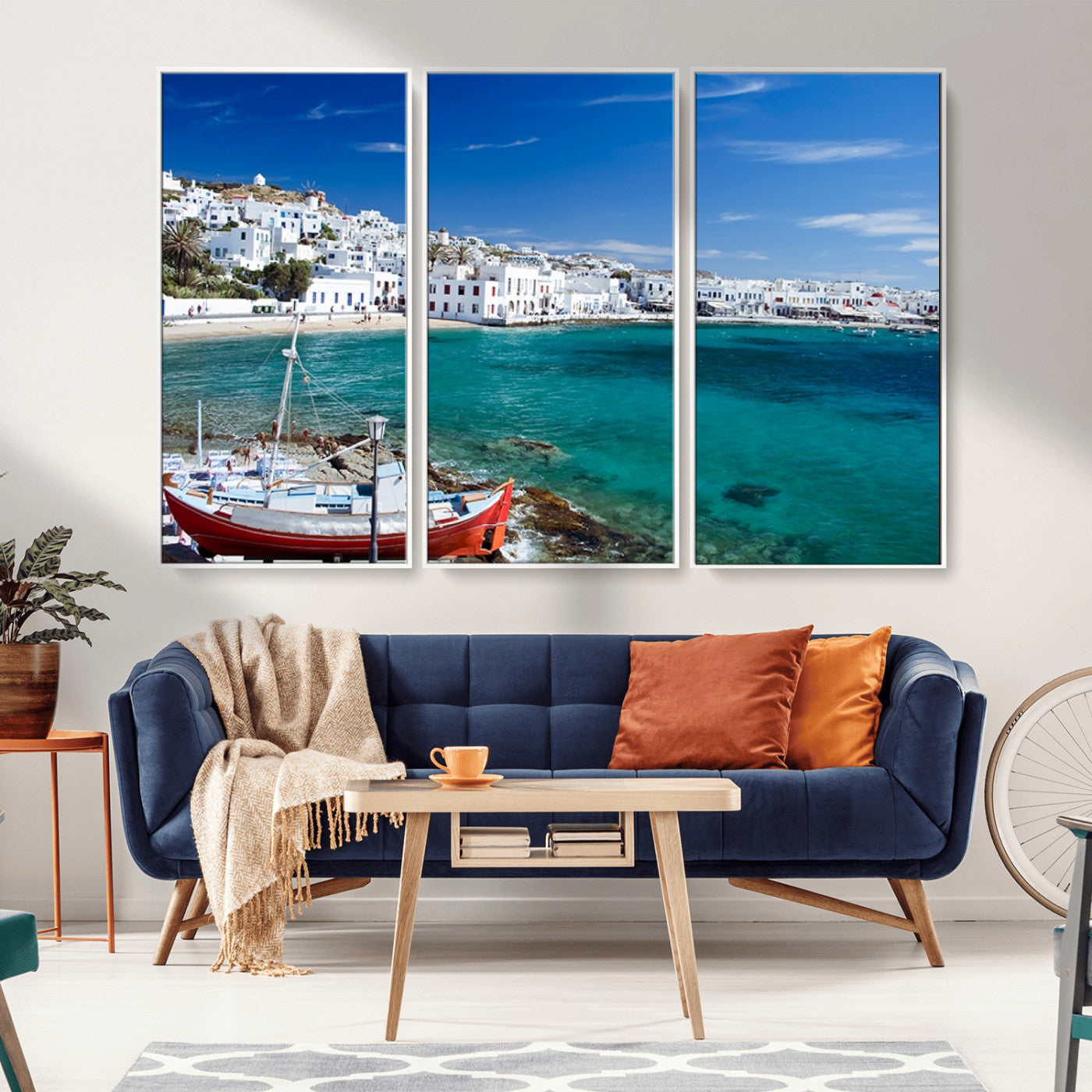 MGV-FC-48X32-3P - Santorini Wall Art Canvas Print