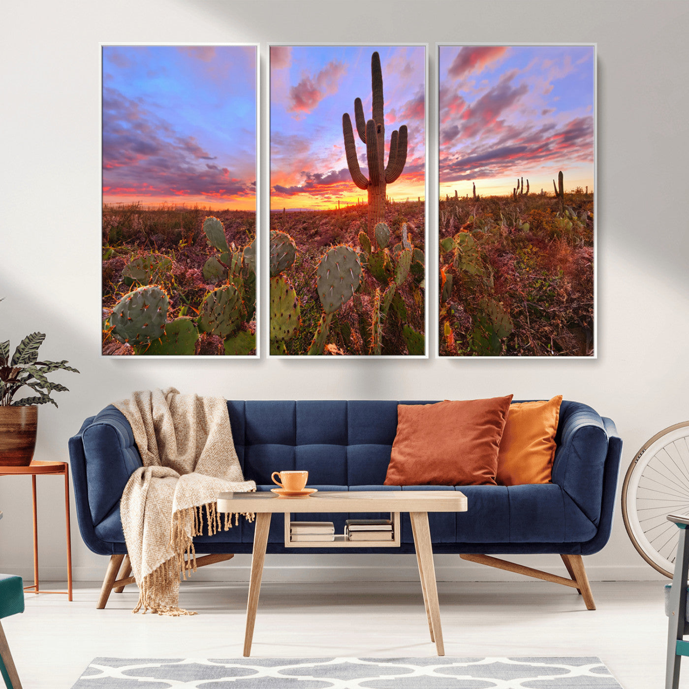 MGV-FC-48X32-3P - Arizona Desert Sunset Wall Art Canvas Print