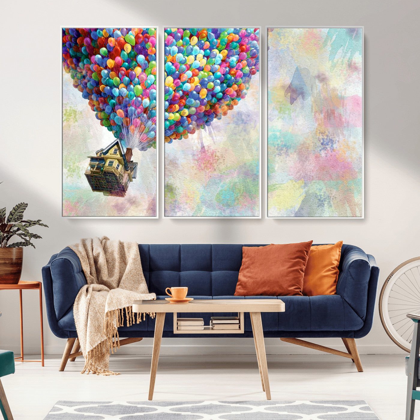 MGV-FC-48X32-3P - Up Pixar Poster, Look Up Pixar Wall Art, Up Pixar Canvas, Kids Play Game Room Decor Wall Art