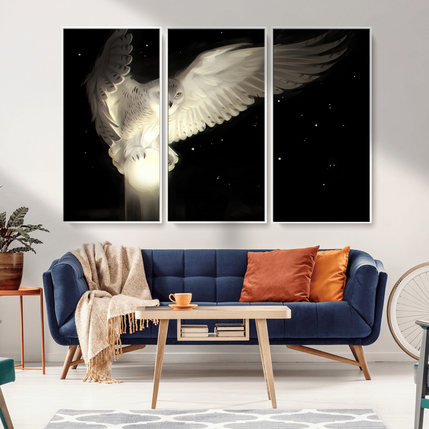 MGV-FC-48X32-3P - Night Owl Art -  Illuminating the Darkness – Unique Animal-Inspired Wall Art for Modern Decor |