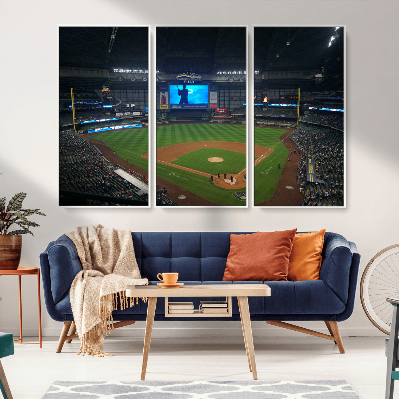 MGV-FC-48X32-3P - Milwaukee Brewers Baseball Art Print - American Family Field Stadium Wall Art Canvas Print