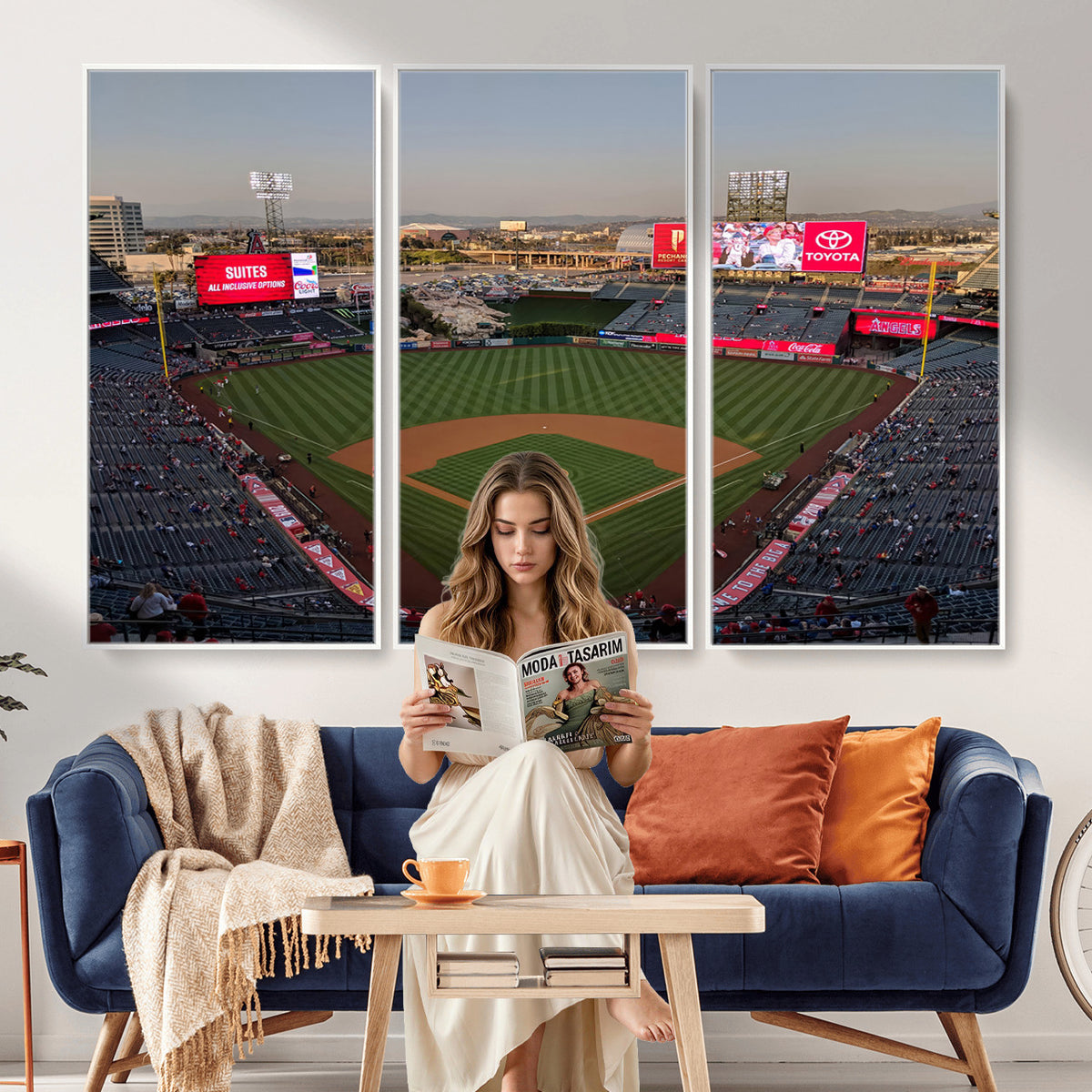 45864-MGV-CV-36X24 - Los Angeles Angels Baseball Canvas Print, Anaheim Angel Stadium Wall Art