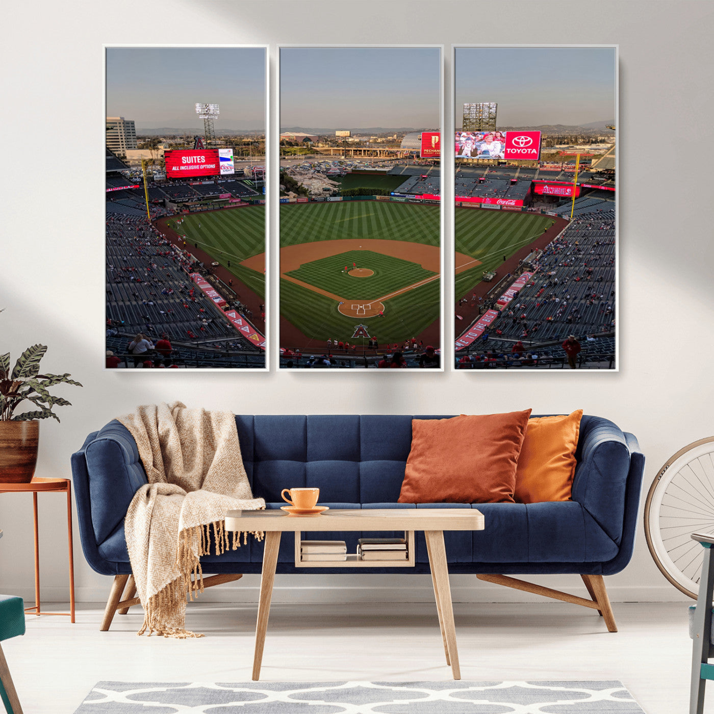 MGV-FC-48X32-3P - Los Angeles Angels Baseball Canvas Print - Anaheim Angel Stadium Wall Art Canvas Print