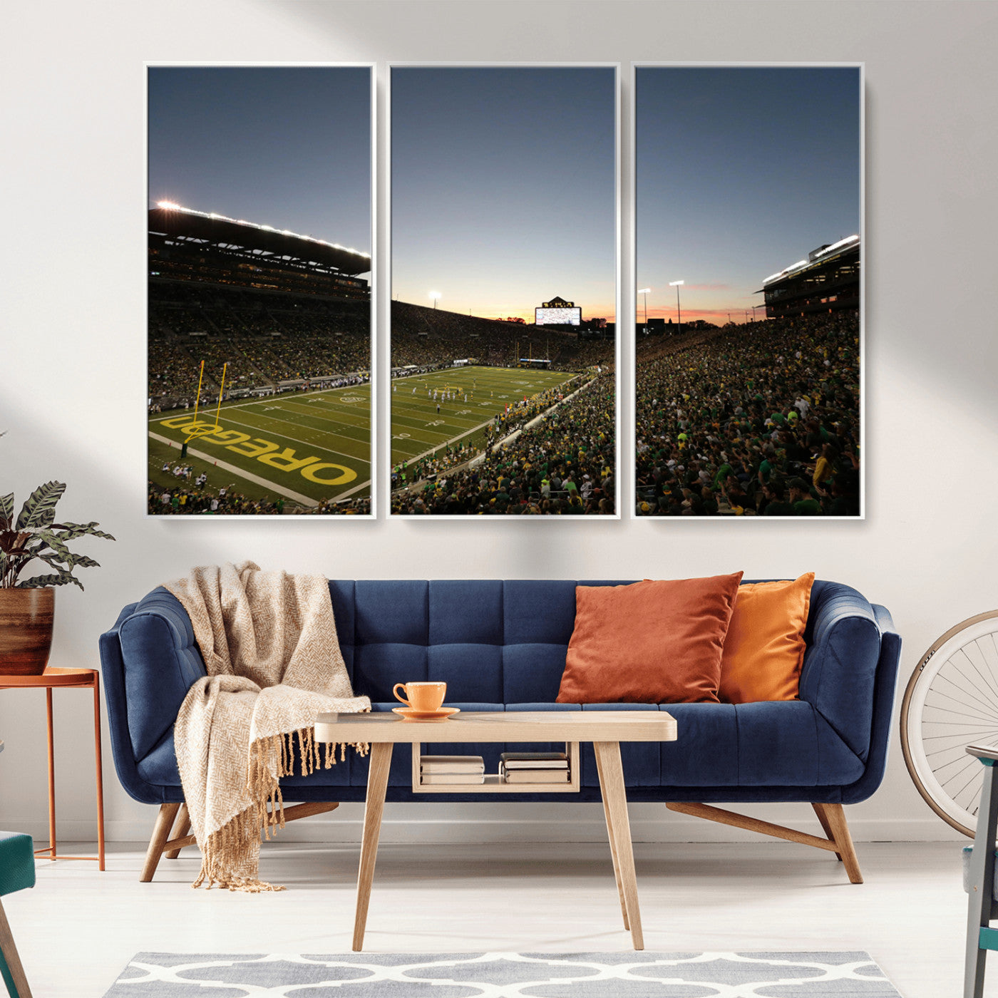 MGV-FC-48X32-3P - Oregon Ducks Football Team Print - Eugene Autzen Stadium Wall Art Canvas Print
