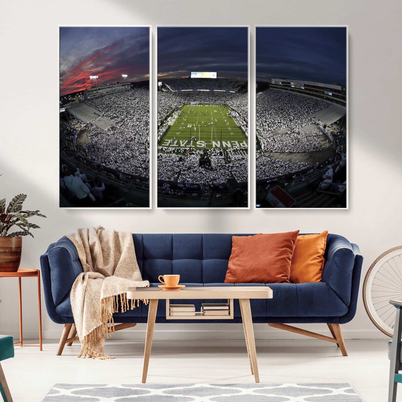 MGV-FC-48X32-3P - Penn State University Nittany Lions Football Team Print - University Park Beaver Stadium Wall Art