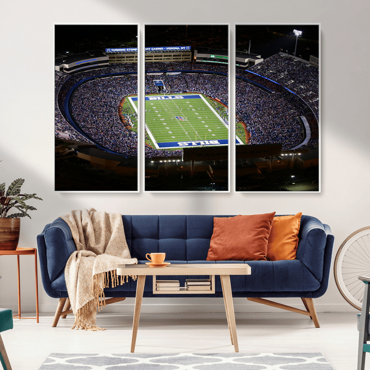 MGV-FC-48X32-3P - Buffalo Bills NFL Football Team Print - Highmark Stadium Wall Art Canvas Print