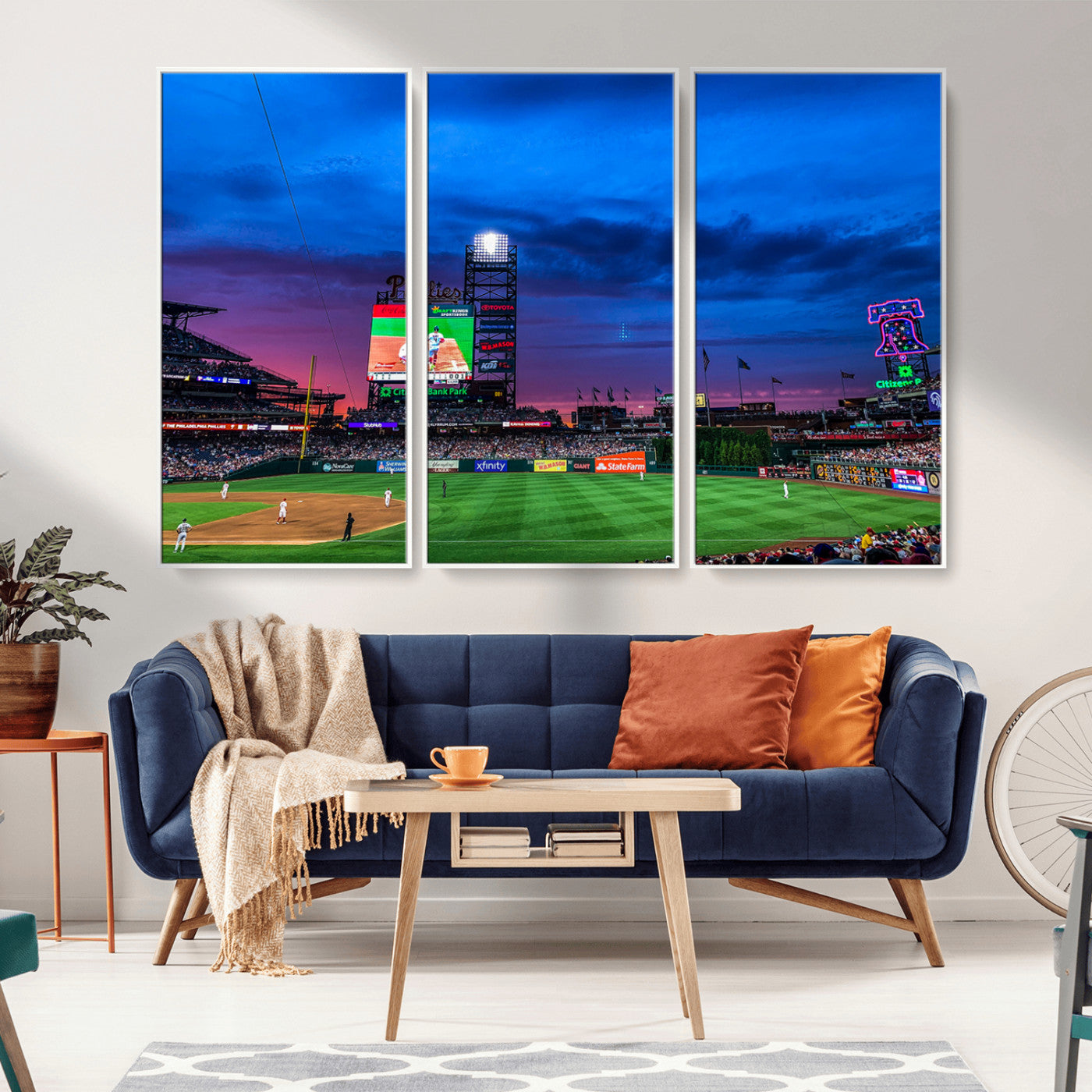 MGV-FC-48X32-3P - Philadelphia Phillies Baseball Team Print - Philadelphia Citizens Bank Park Stadium Canvas Wall Art