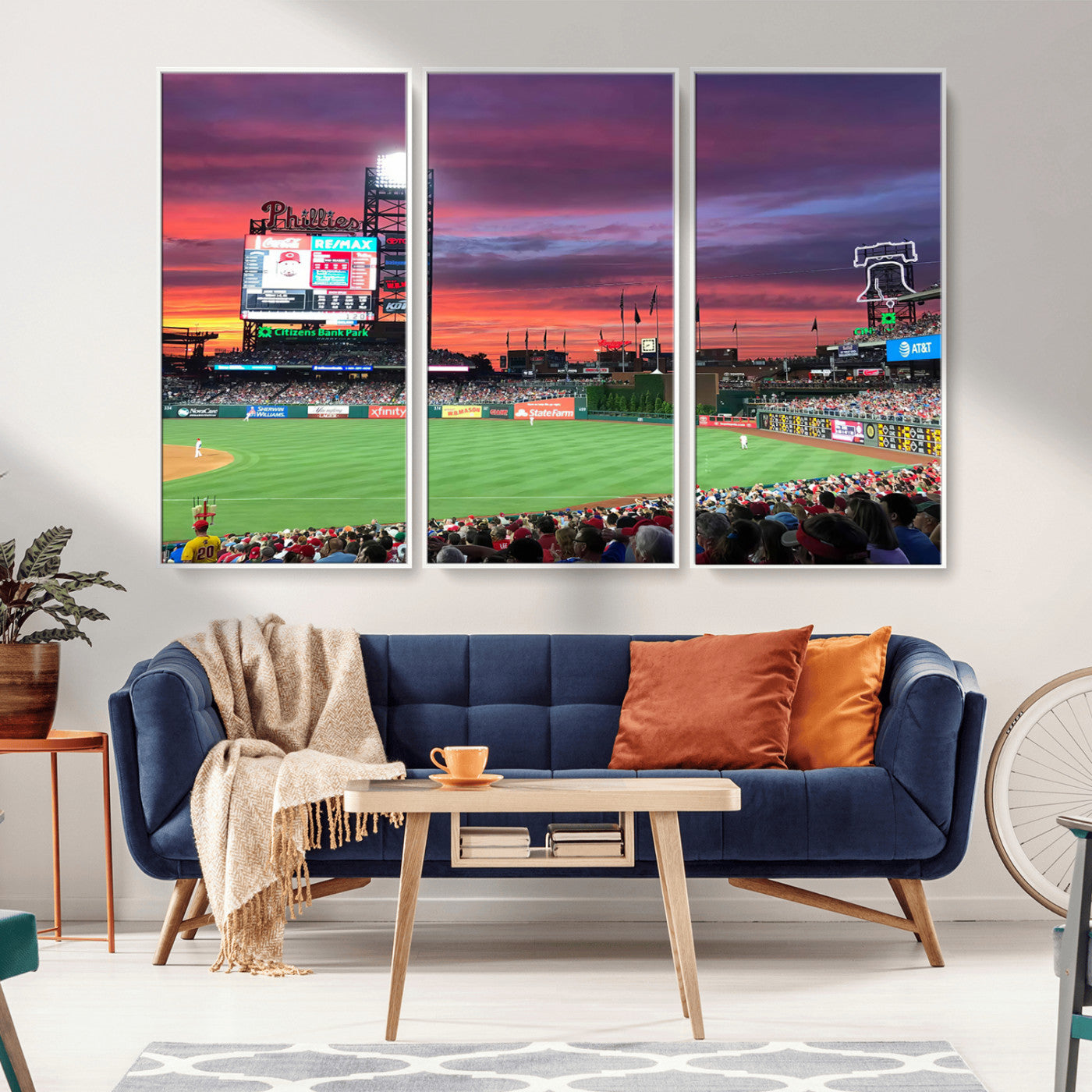 MGV-FC-48X32-3P - Philadelphia Phillies Baseball Team Print - Philadelphia Citizens Bank Park Stadium Wall Art Canvas