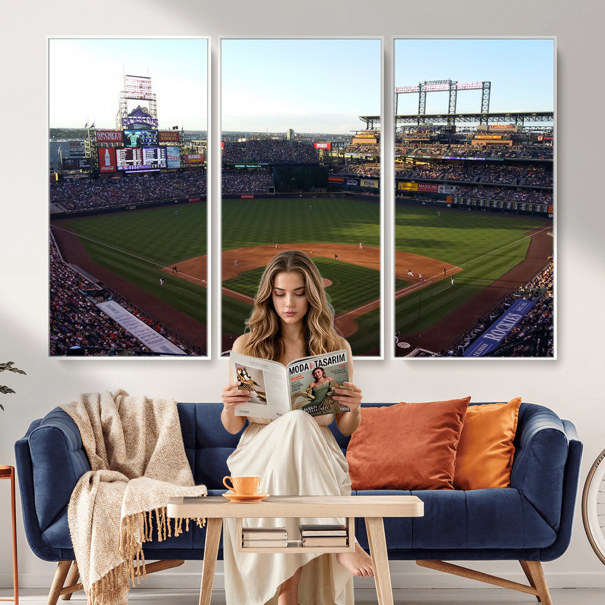 21638-MGV-CV-36X24 - Colorado Rockies Coors Field Wall Art Canvas Print, MLB Baseball Stadium