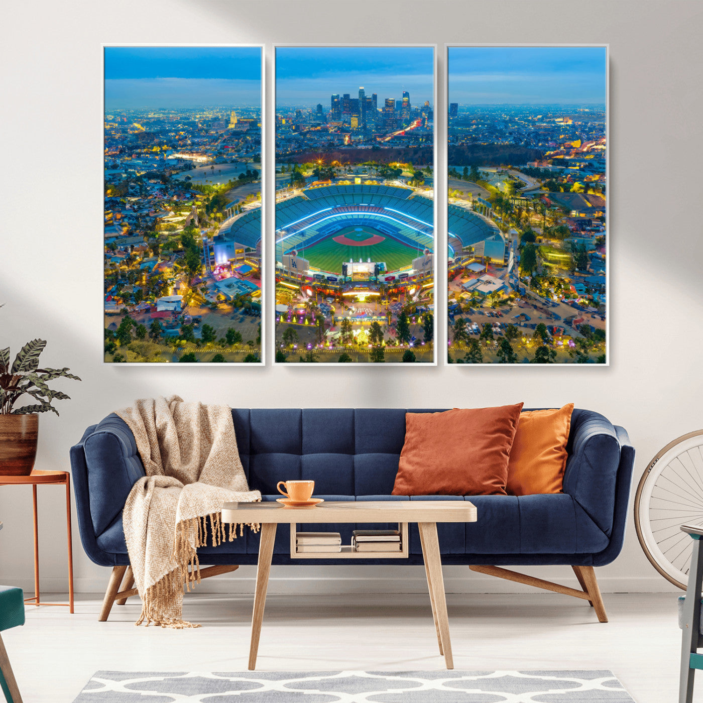 MGV-FC-48X32-3P - Los Angeles Dodgers Wall Art Canvas, Dodger Stadium Wall Art Canvas Print - MLB Baseball Stadium