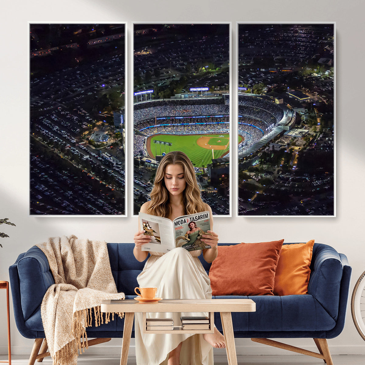 20932-MGV-CV-36X24 - Los Angeles Dodgers Dodger Stadium Wall Art Canvas Print