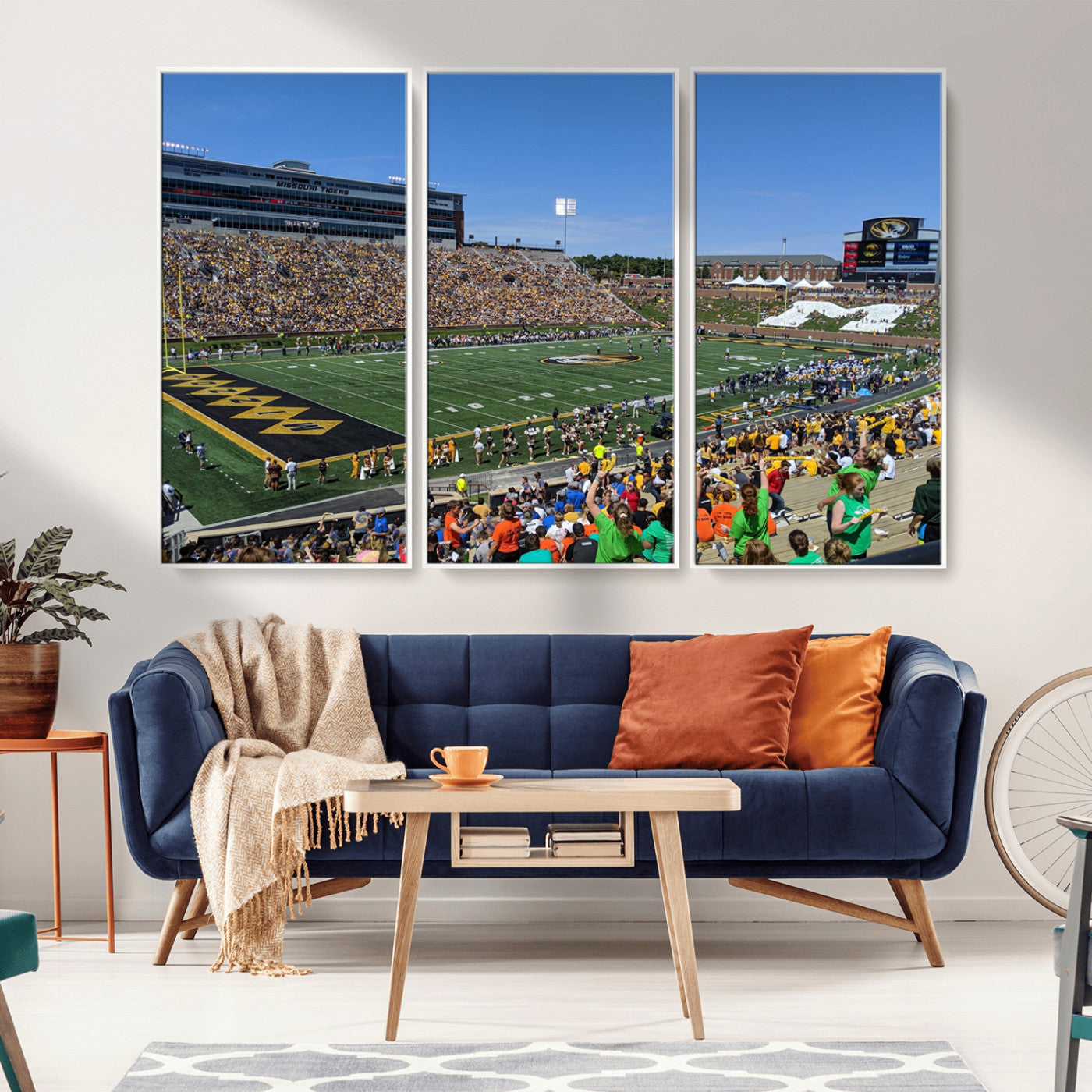 MGV-FC-48X32-3P - University of Missouri Tigers Football Team Print - Columbia Faurot Field Memorial Stadium Wall Art