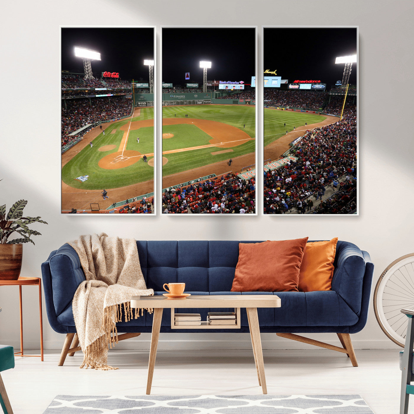 MGV-FC-48X32-3P - Boston Red Sox Baseball Team Print - Massachusetts Fenway Park Stadium Wall Art Canvas Print