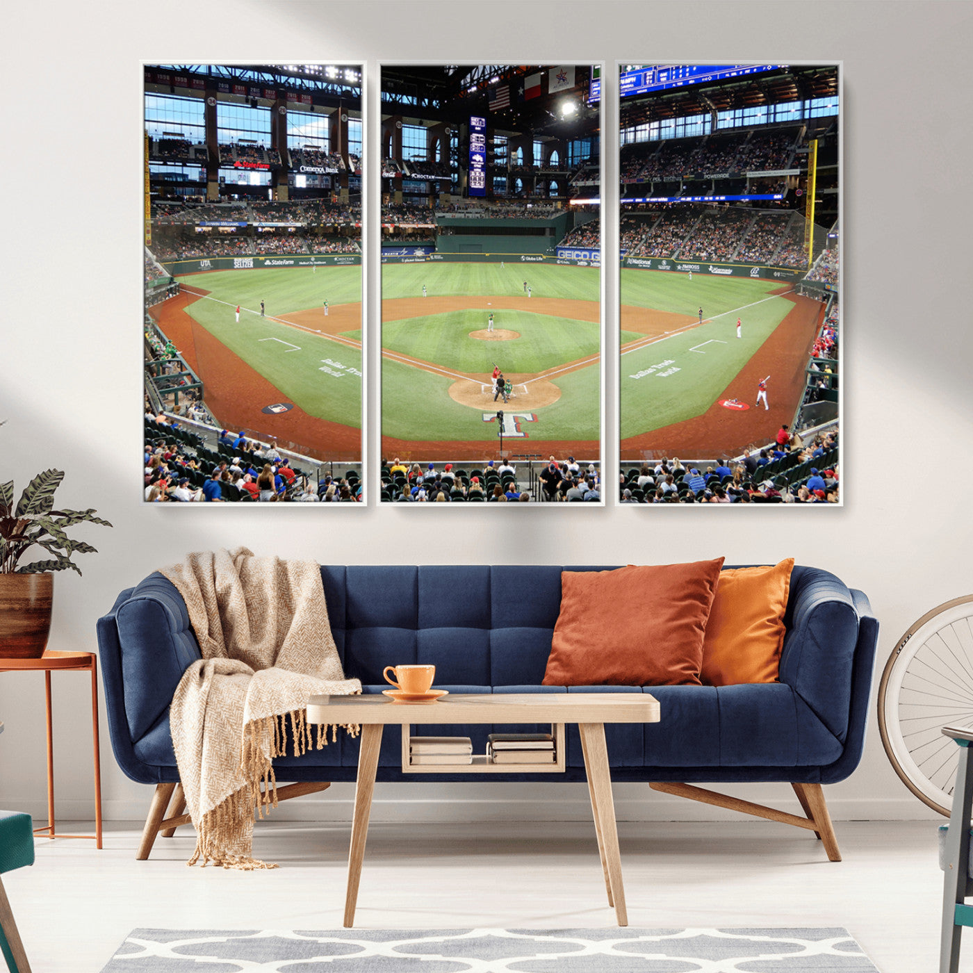 MGV-FC-48X32-3P - Texas Rangers Baseball Team Print - Arlington Globe Life Field Stadium Canvas Print Wall Art