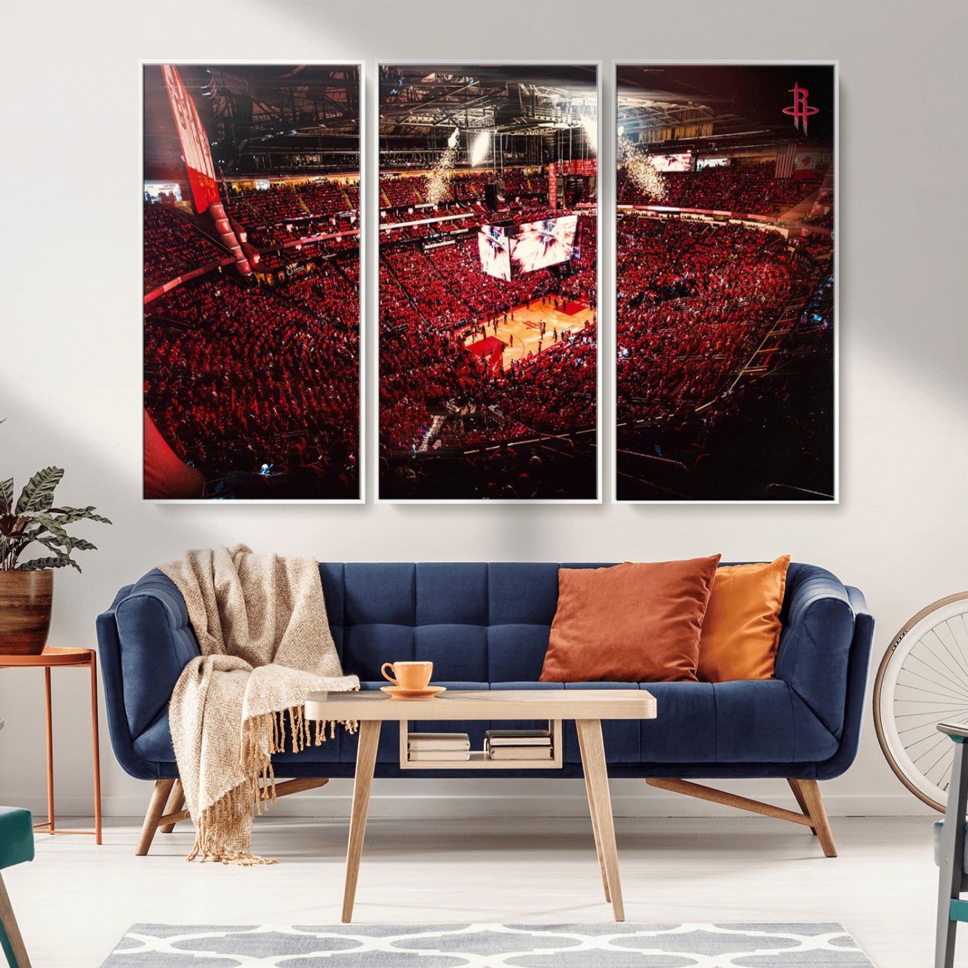 MGV-FC-48X32-3P - Houston Rockets Basketball Team Print Canvas- Houston Toyota Center Stadium Wall Art Canvas Print