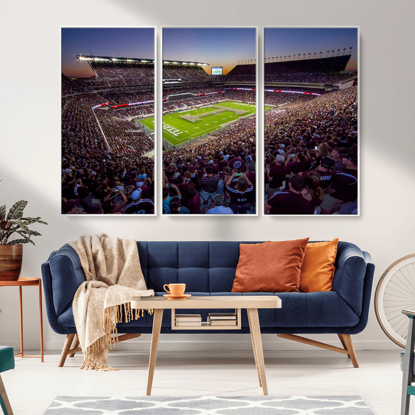 MGV-FC-48X32-3P - Texas A&M University Aggies Football Team Print - College Station Kyle Field Stadium Wall Art Canvas