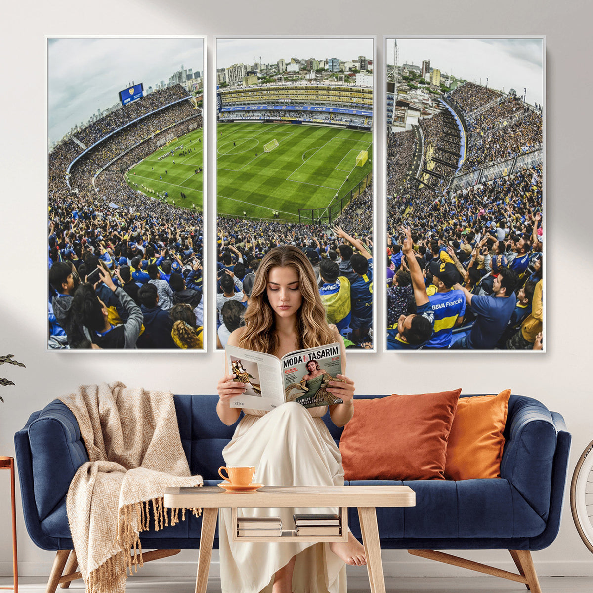 63839-MGV-CV-36X24 - Boca Juniors Soccer Team Print Wall Art, Buenos Aires Bombonera Stadium