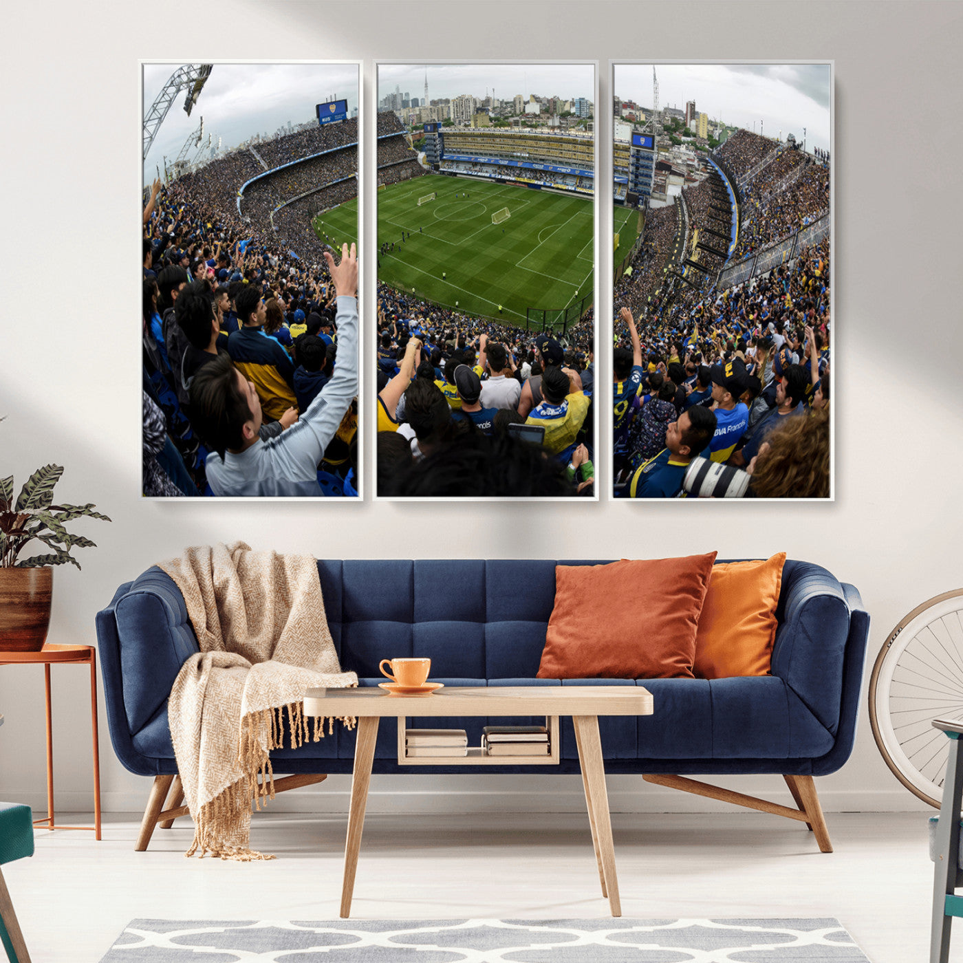 MGV-FC-48X32-3P - Boca Juniors Soccer Team Print - Buenos Aires Bombonera Stadium Wall Art Canvas Print