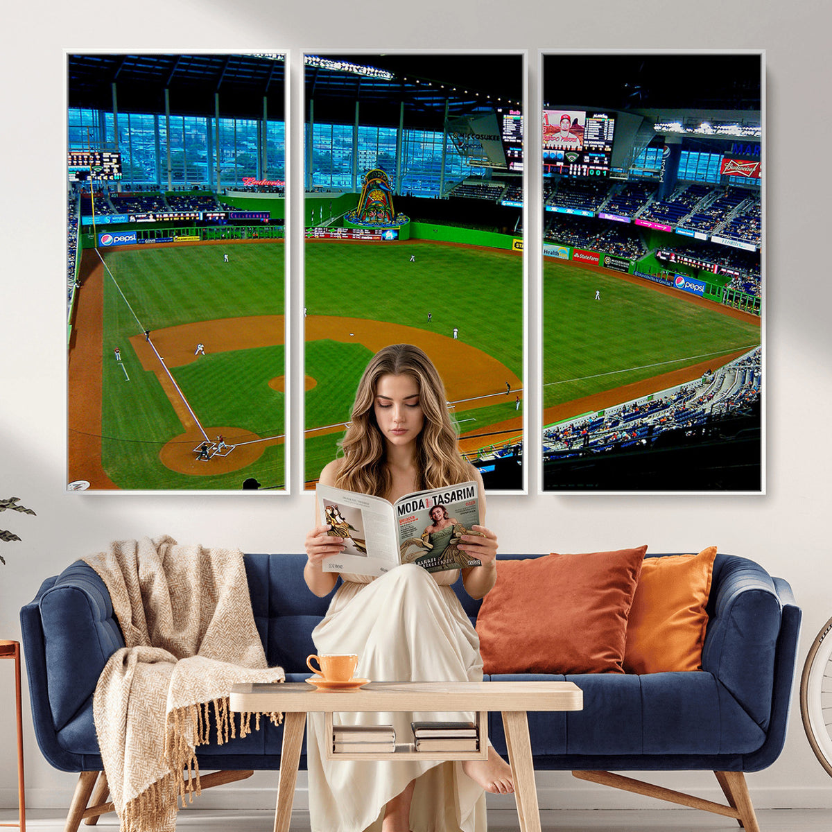 51207-MGV-CV-36X24 - Miami Marlins Baseball Team Print, Miami LoanDepot Park
