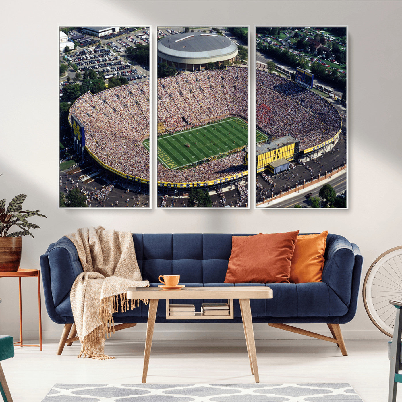 MGV-FC-48X32-3P - Michigan Wolverines Football Team Print - Ann Arbor Michigan Stadium Print, Michigan Wolverines