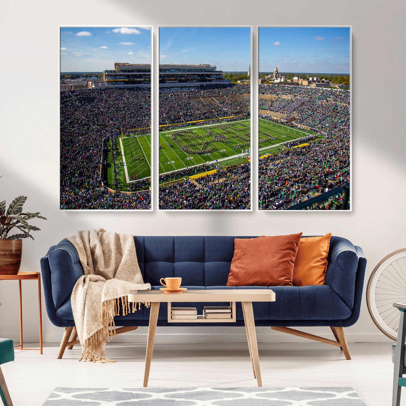MGV-FC-48X32-3P - Notre Dame Fighting Irish Football Team Print - Notre Dame Stadium Wall Art Canvas Print