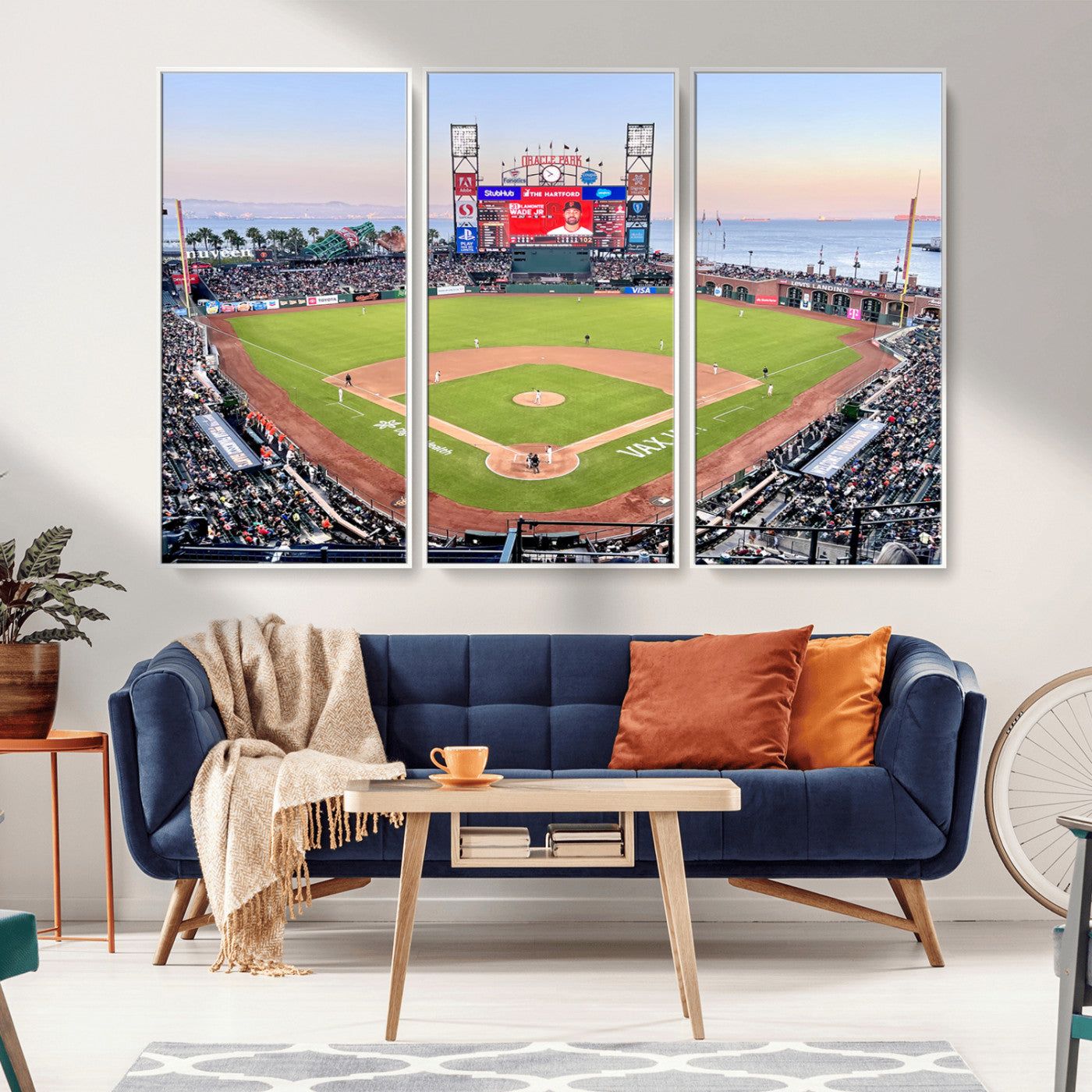 MGV-FC-48X32-3P - San Francisco Giants Baseball Team Print - Oracle Park Stadium Wall Art Canvas Print