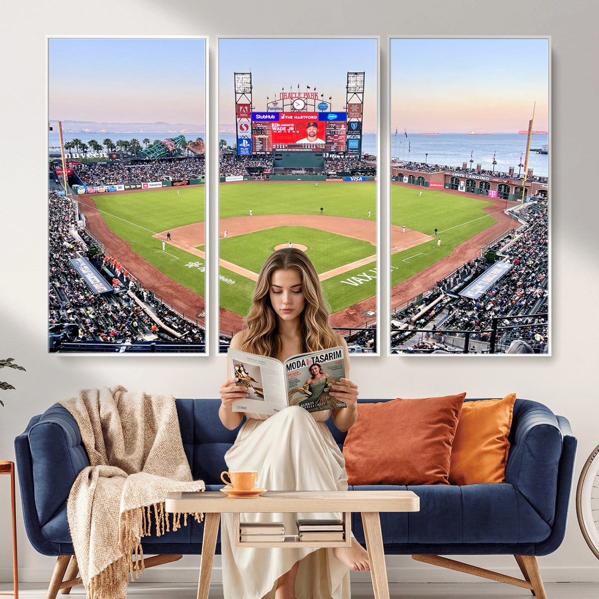 16055-MGV-CV-36X24 - San Francisco Giants Baseball Team Print, Oracle Park