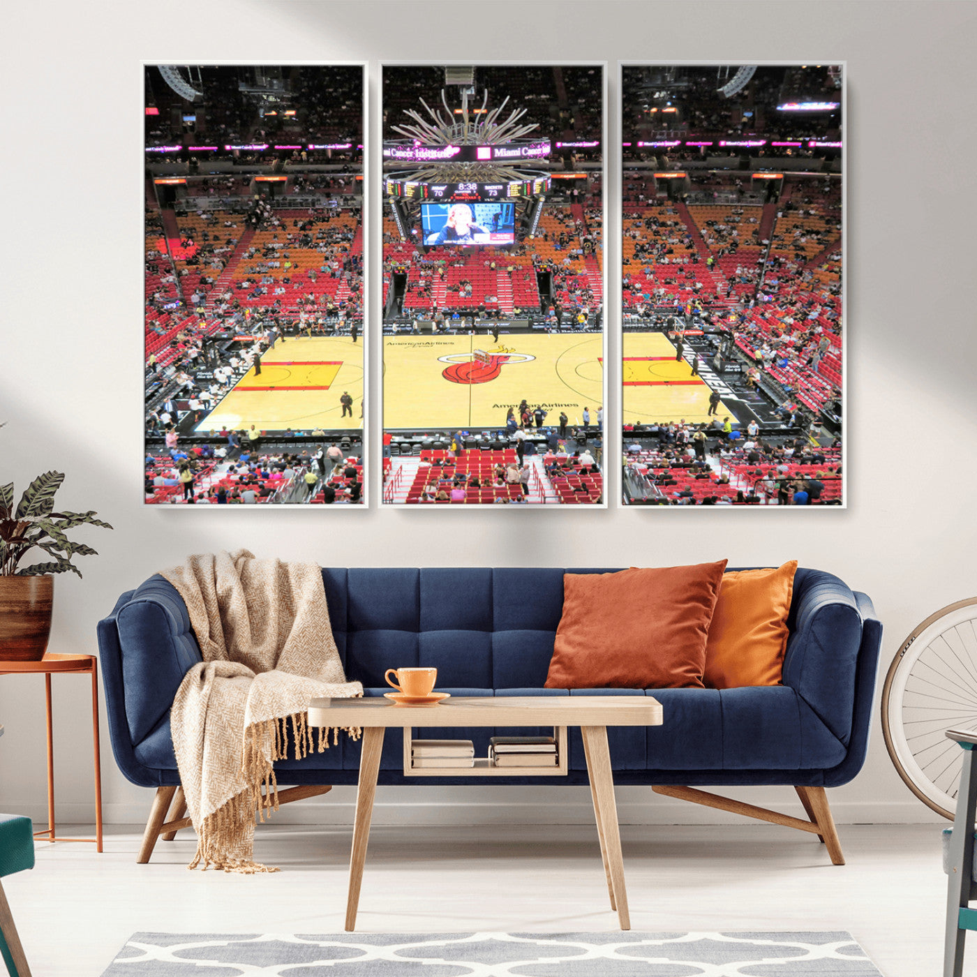 MGV-FC-48X32-3P - Miami Heat Basketball Team Print Wall Art- Kaseya Center Stadium Wall Art Canvas Print