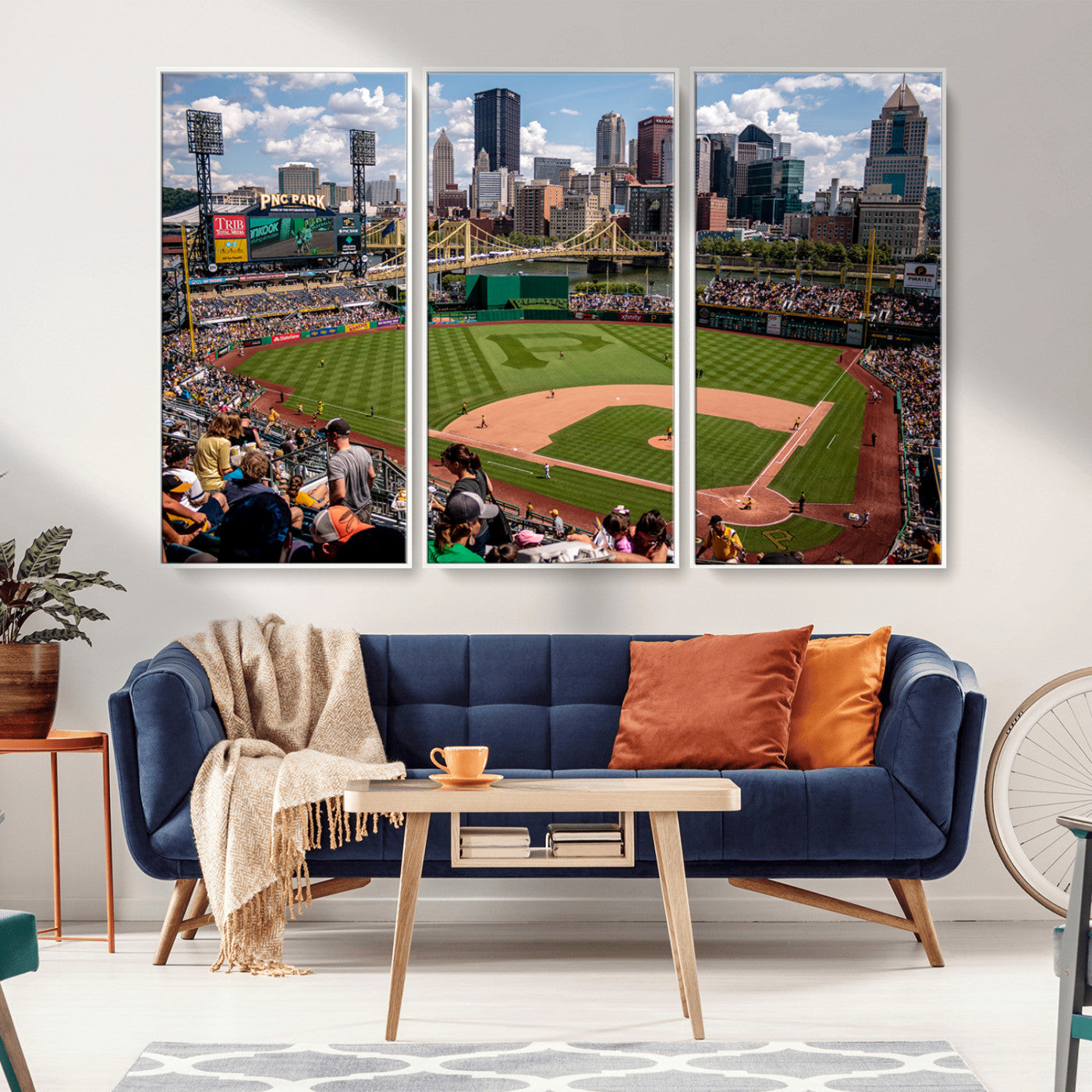 MGV-FC-48X32-3P - Pittsburgh Pirates Baseball Team Print - PNC Park Stadium Wall Art Canvas Print - Ready to Hang