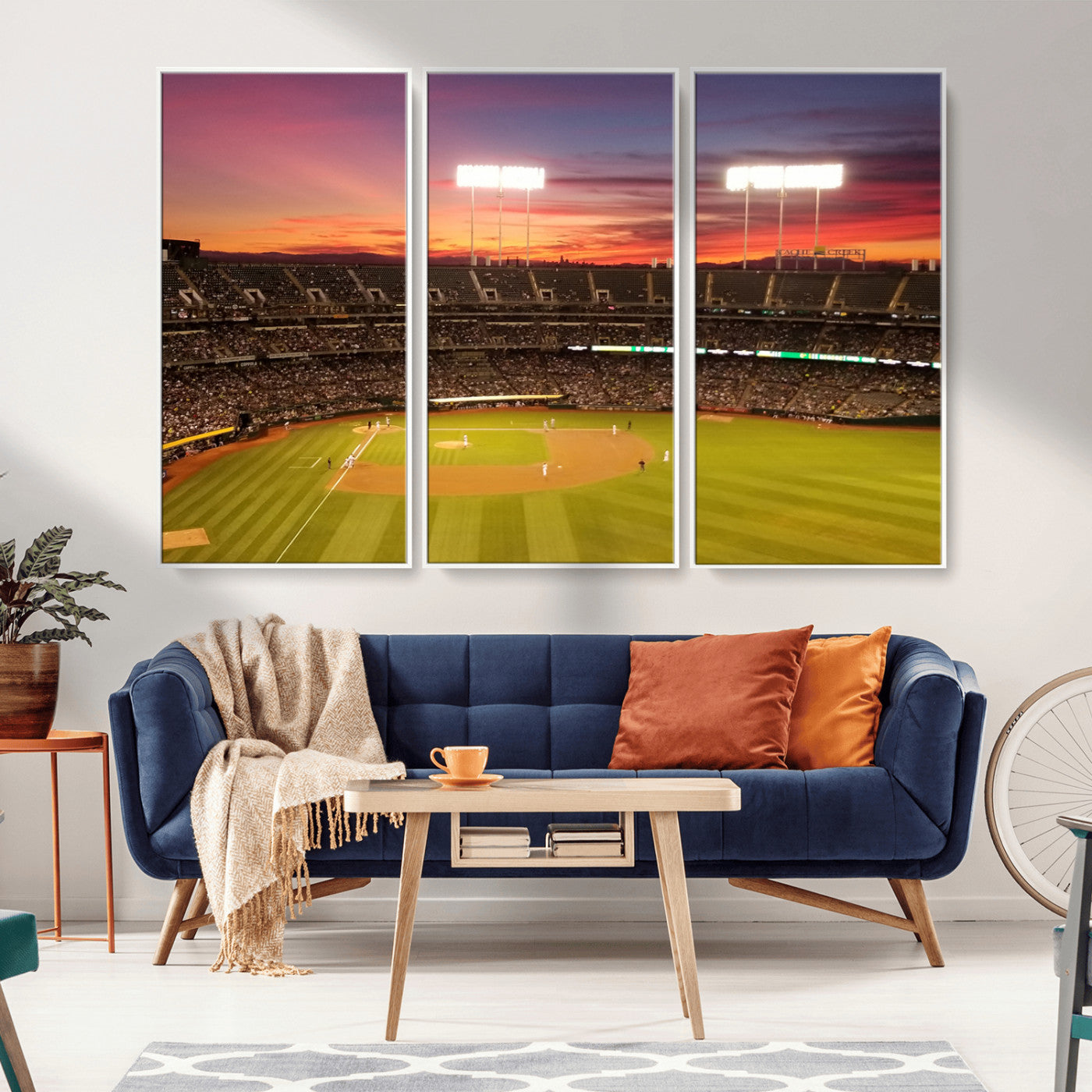 MGV-FC-48X32-3P - Oakland Athletics Baseball Team Print - Oakland Coliseum Stadium Wall Art Canvas Print