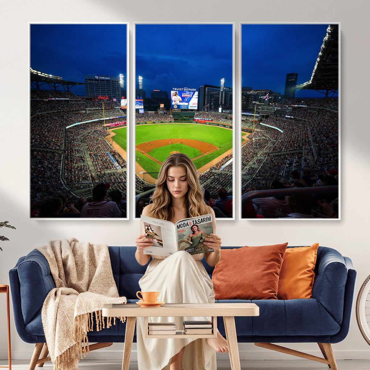 88590-MGV-CV-36X24 - Truist Park Night Game Canvas Art, Atlanta Braves Stadium
