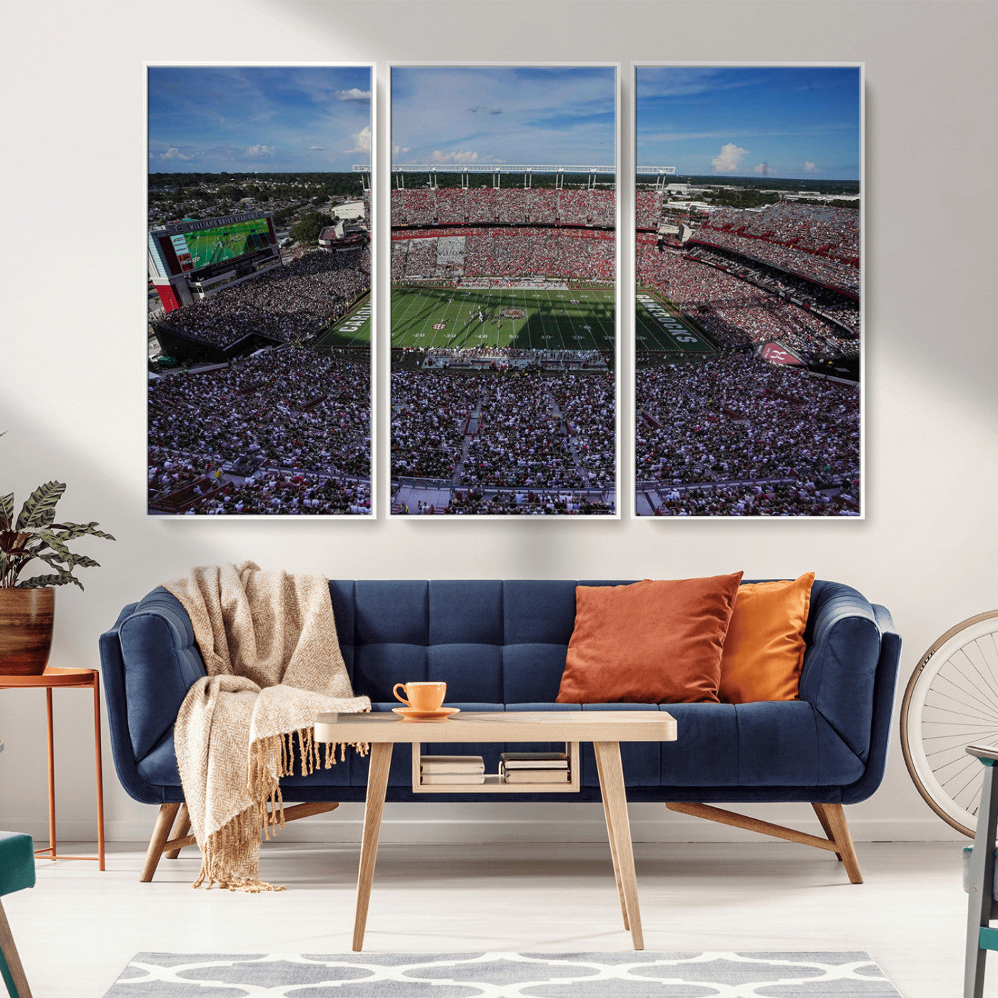 MGV-FC-48X32-3P - South Carolina Gamecocks Football Team Print - Columbia Williams-Brice Stadium Wall Art Canvas Print