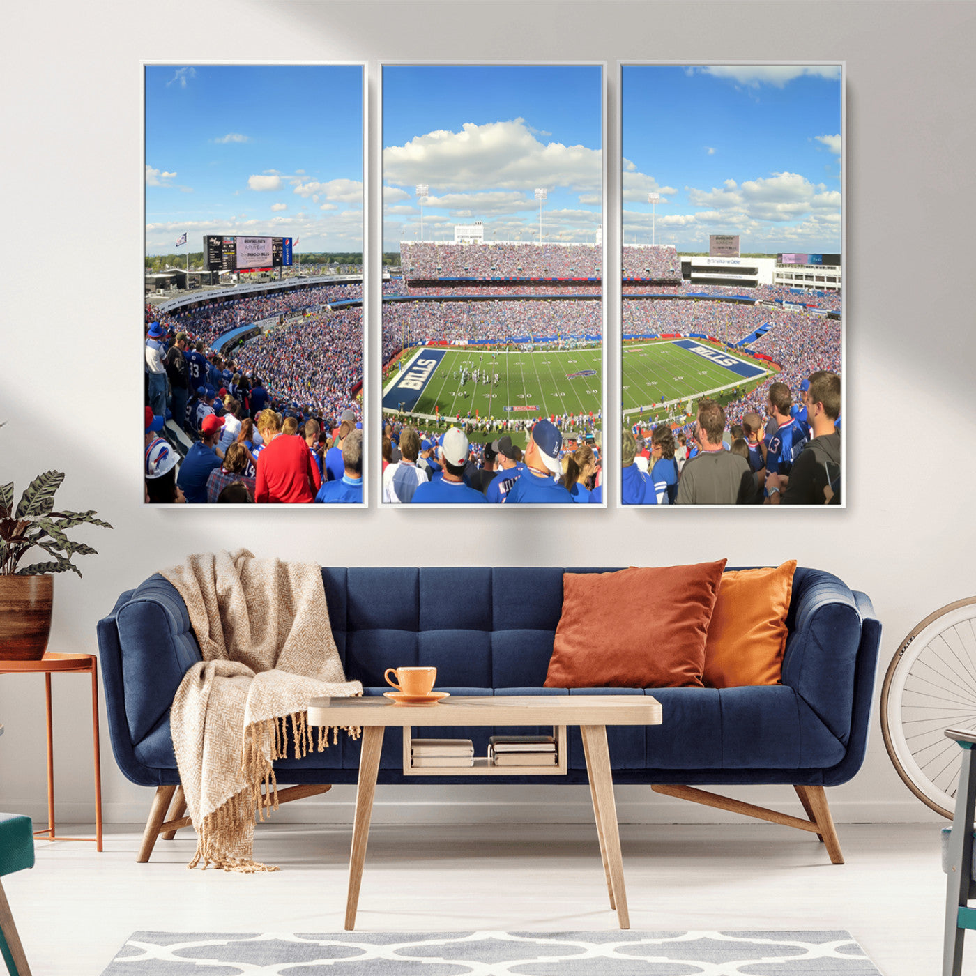 MGV-FC-48X32-3P - Buffalo Bills NFL Football Team Print - Buffalo Highmark Stadium Wall Art Canvas Print