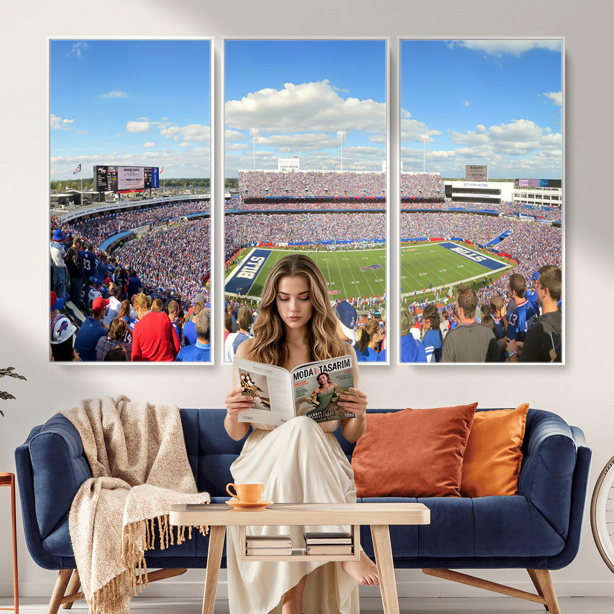 35302-MGV-CV-36X24 - Buffalo Bills NFL Football Team Print, Game Day at Buffalo Highmark Stadium