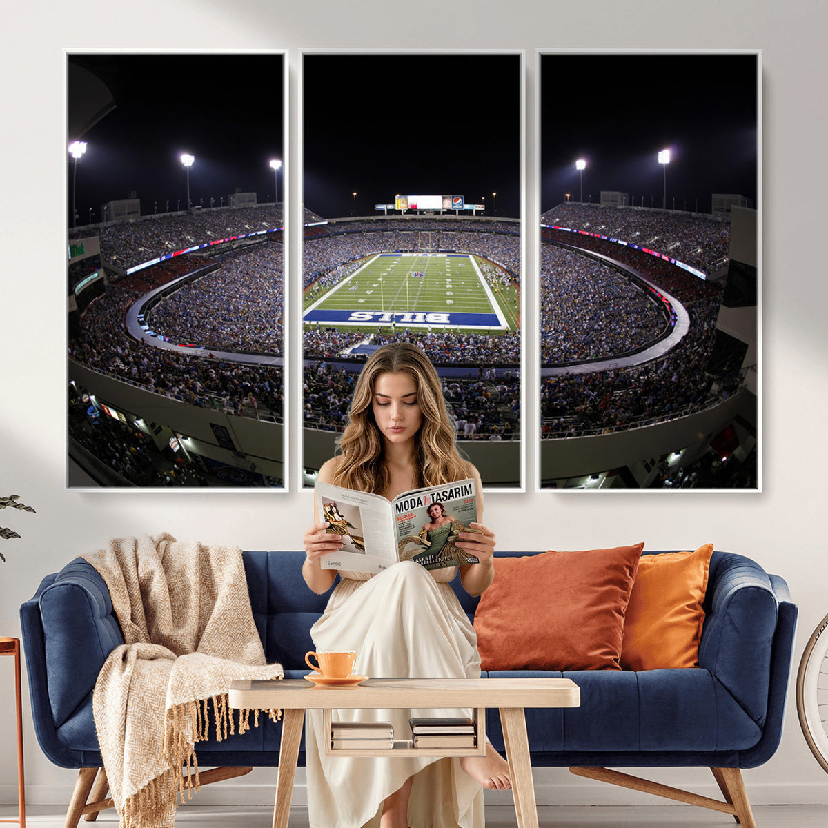 98546-MGV-CV-36X24 - Buffalo Bills NFL Football Team Print, Buffalo Highmark Stadium Wall Art