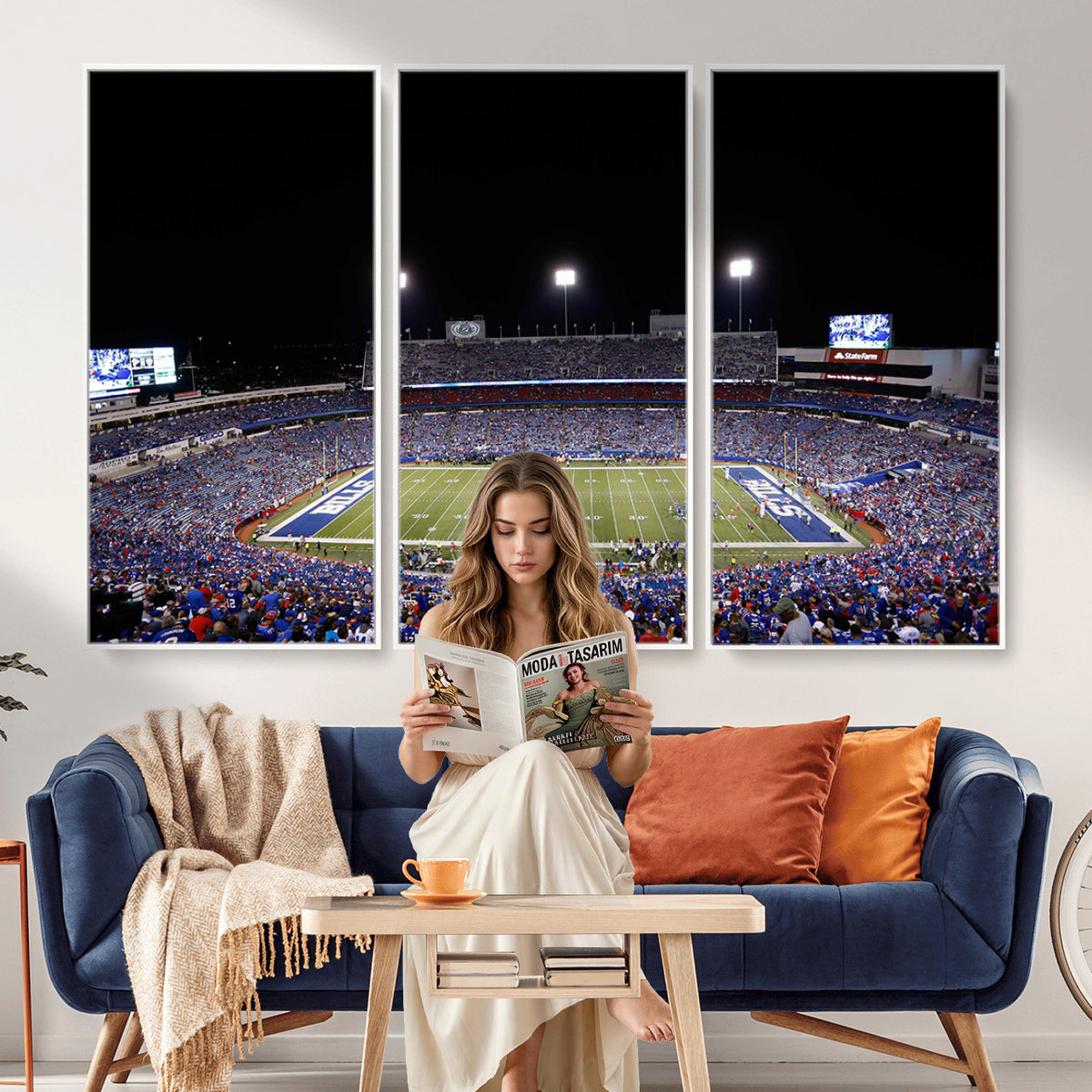 59036-MGV-CV-36X24 - Buffalo Bills Wall Art, Buffalo Bills Stadium Canvas Print for Sports Decor