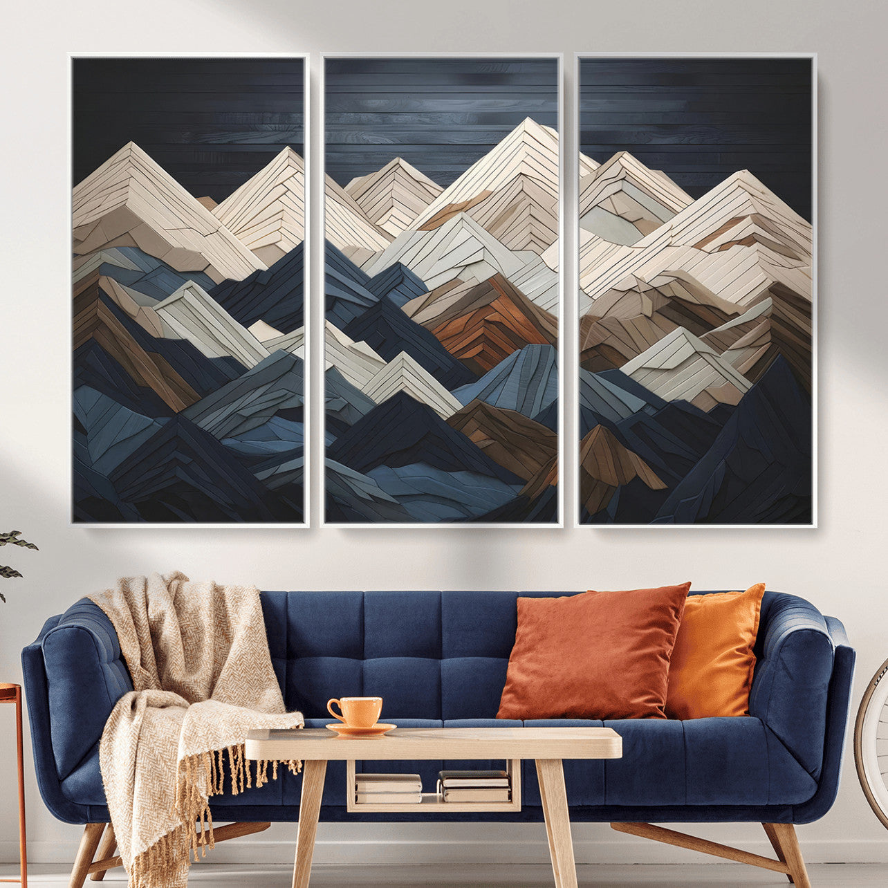 12896-MGV-CV-36X24 - Wood Mountain Wall Art | Mountain Canvas Print Wood Decor | Ready to Hang for Cabin Decor