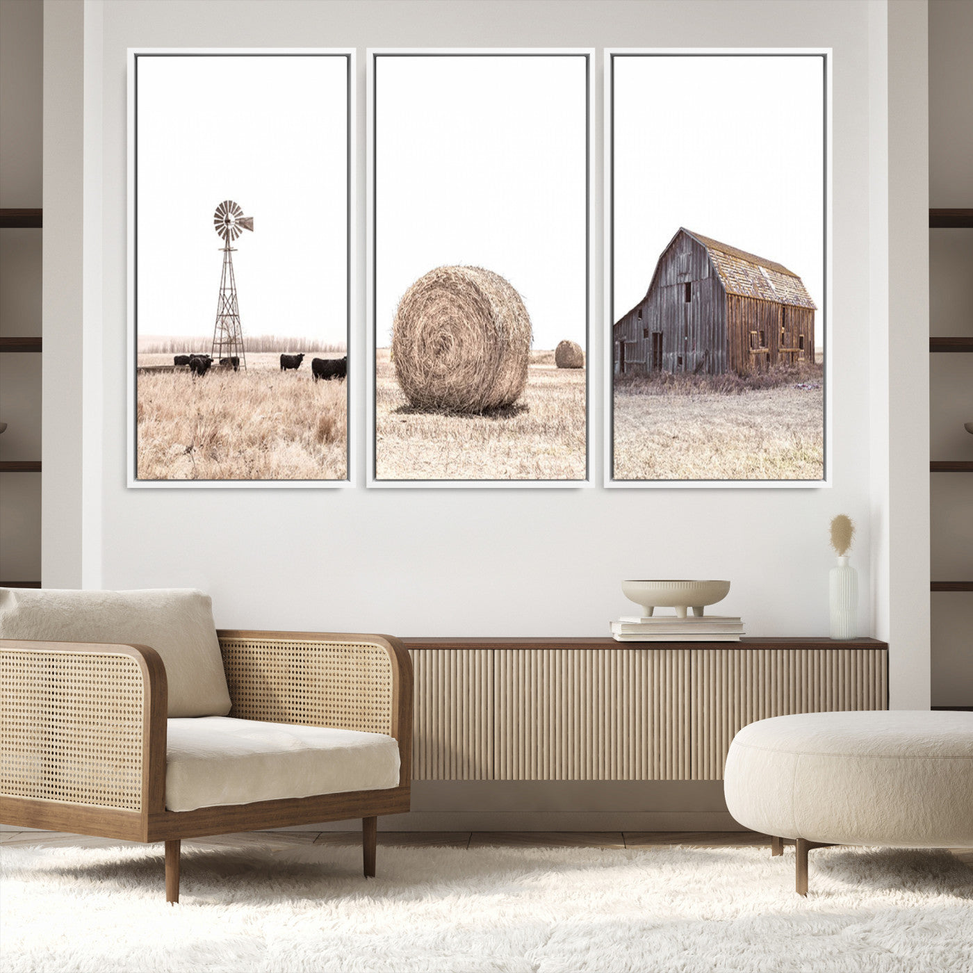 30918-MGV-FC-48X32-3P_White-Farm Prints Set, Set of 6 Farmhouse Wall Art, Country House Decor, Barn Print, Wheat Print, Farmhouse Wall Art, Gallery Wall Art, Farm Print