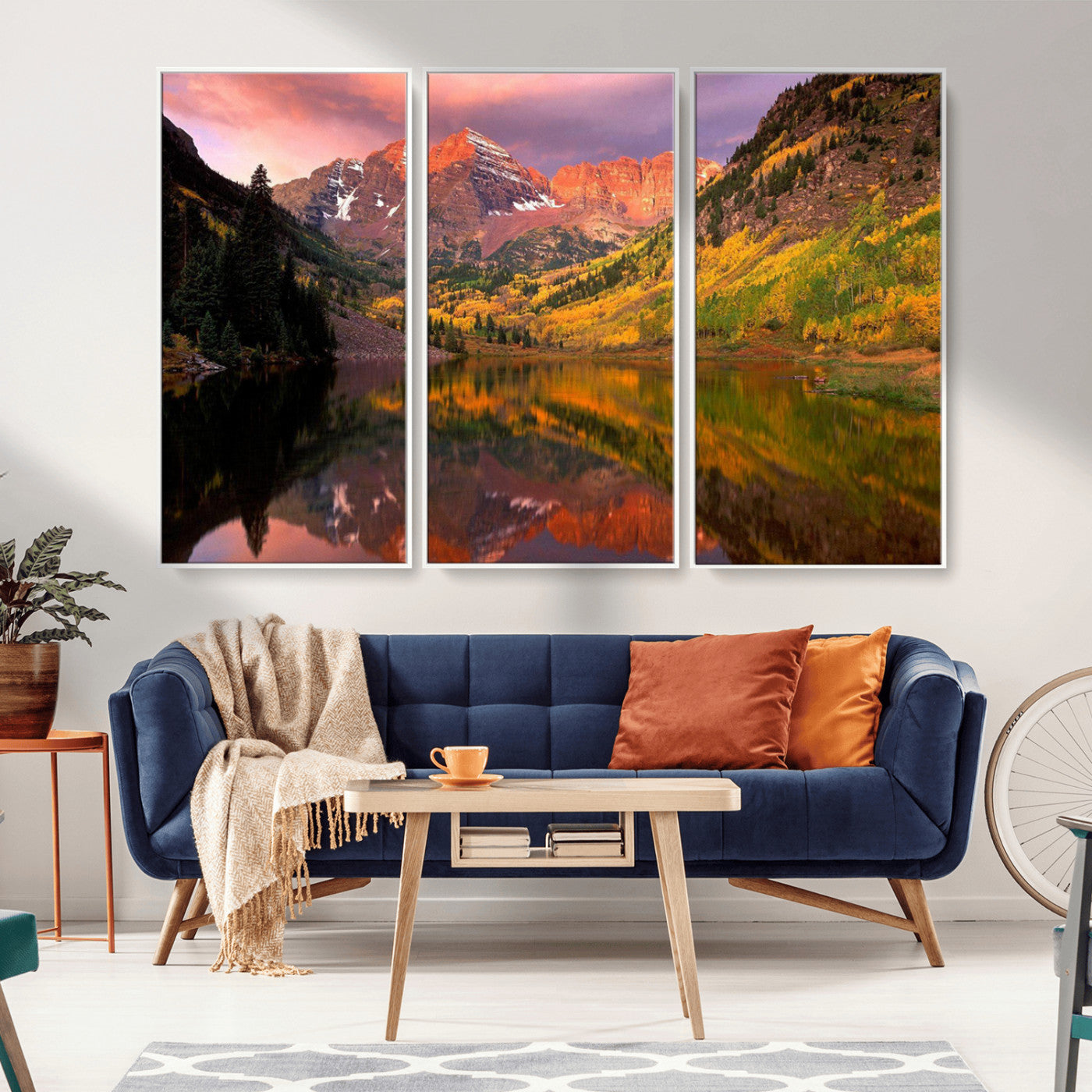 86946-MGV-CV-36X24-Colorado Rockies Mountain Sunset Wall Art | Ready to Hang and Framed | Scenic Nature Landscape