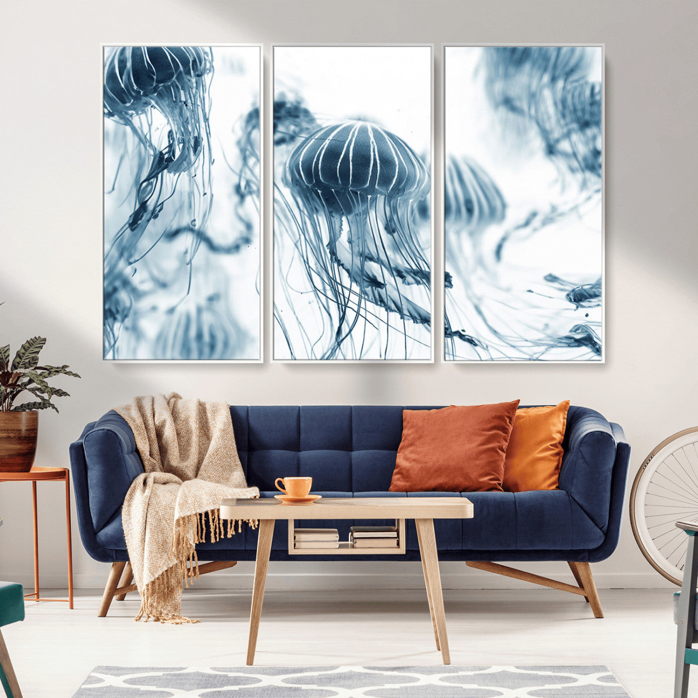 MGV-FC-48X32-3P - Abstract Jellyfish Canvas Print Wall Art