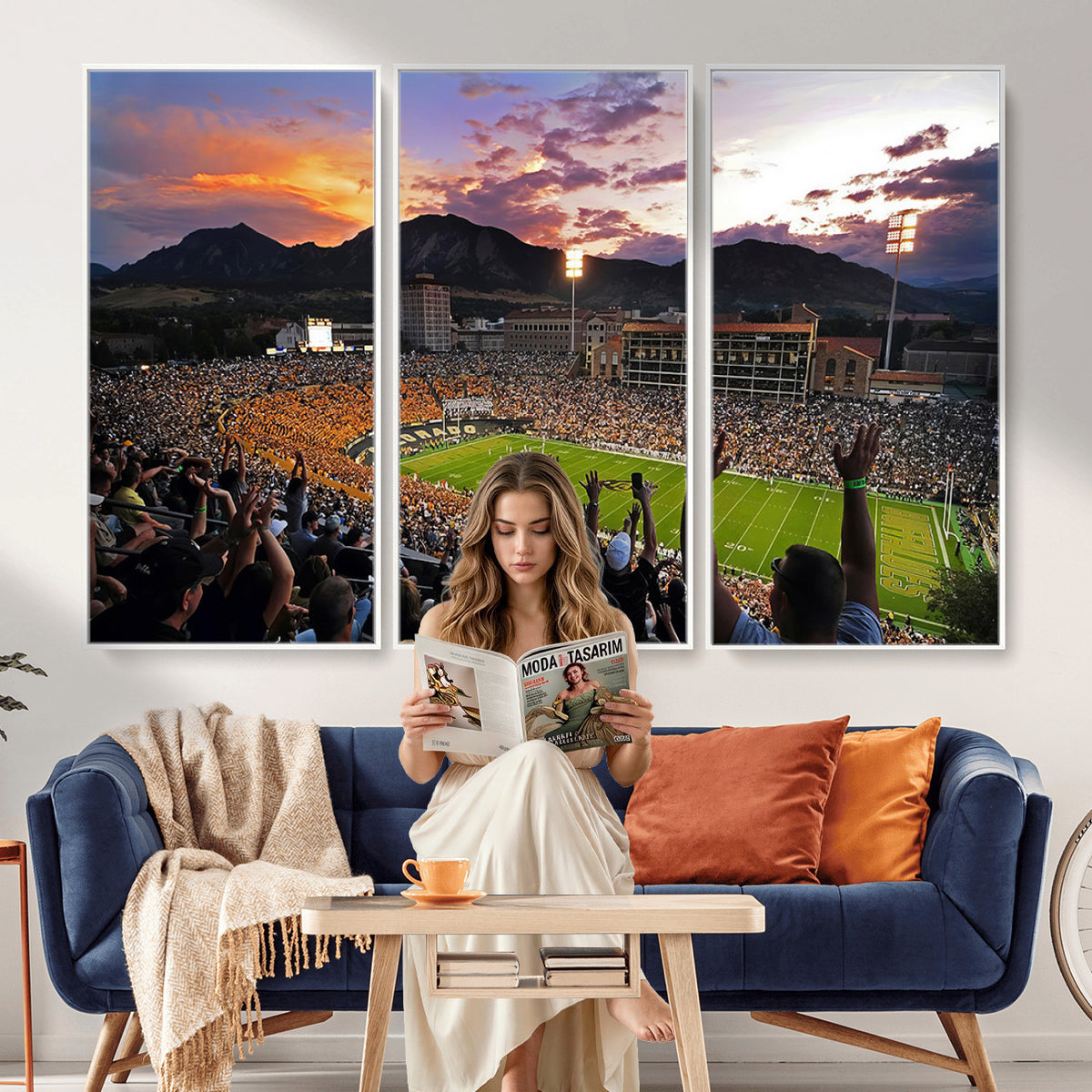 52579-MGV-CV-36X24 - Folsom Field, University of Colorado Buffaloes Football, Framed and Ready to Hang